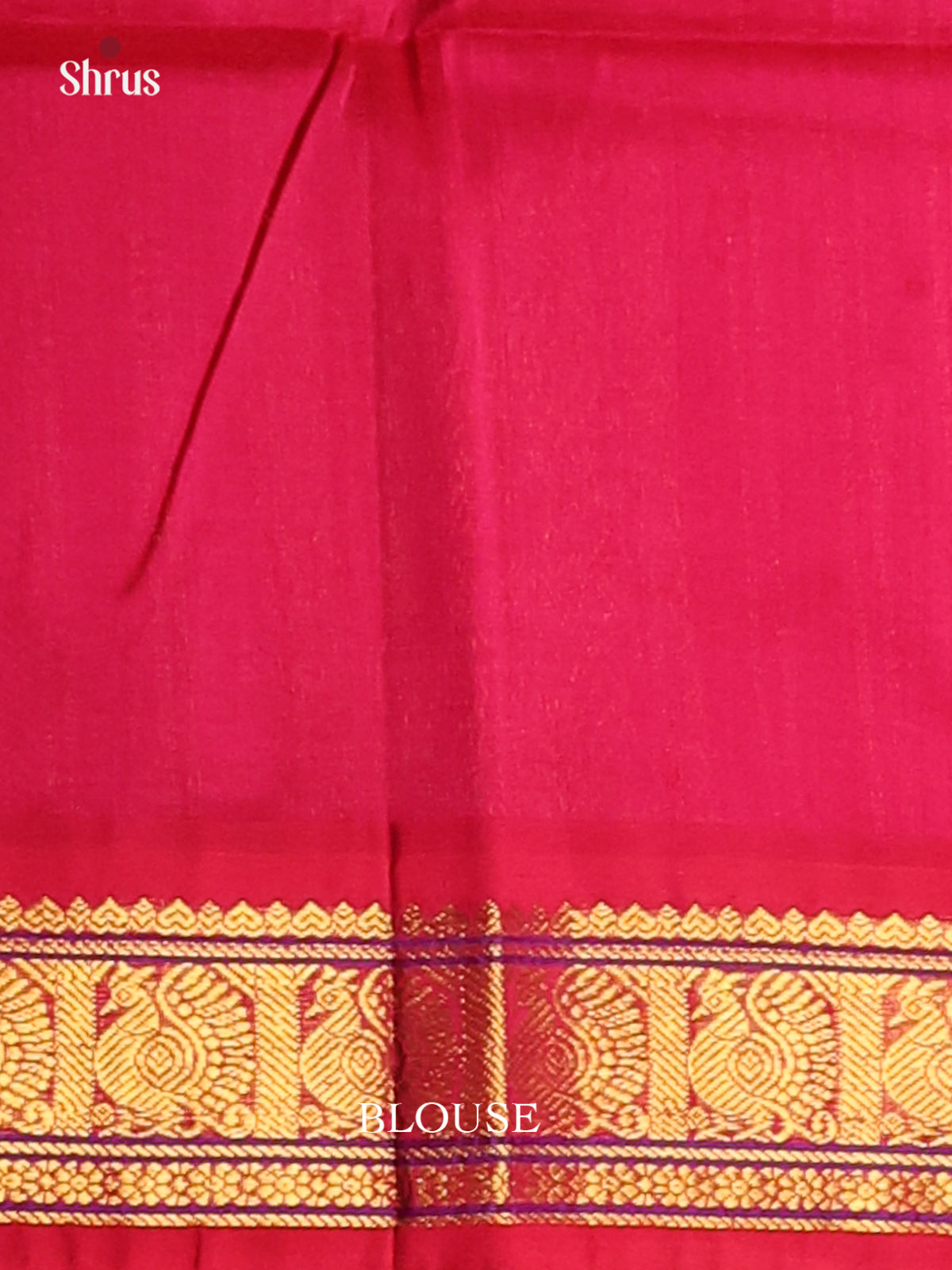 Pretty Brown Silk Cotton Saree with gold zari peacock buttas in pink zari border - Shop on Shrus.com