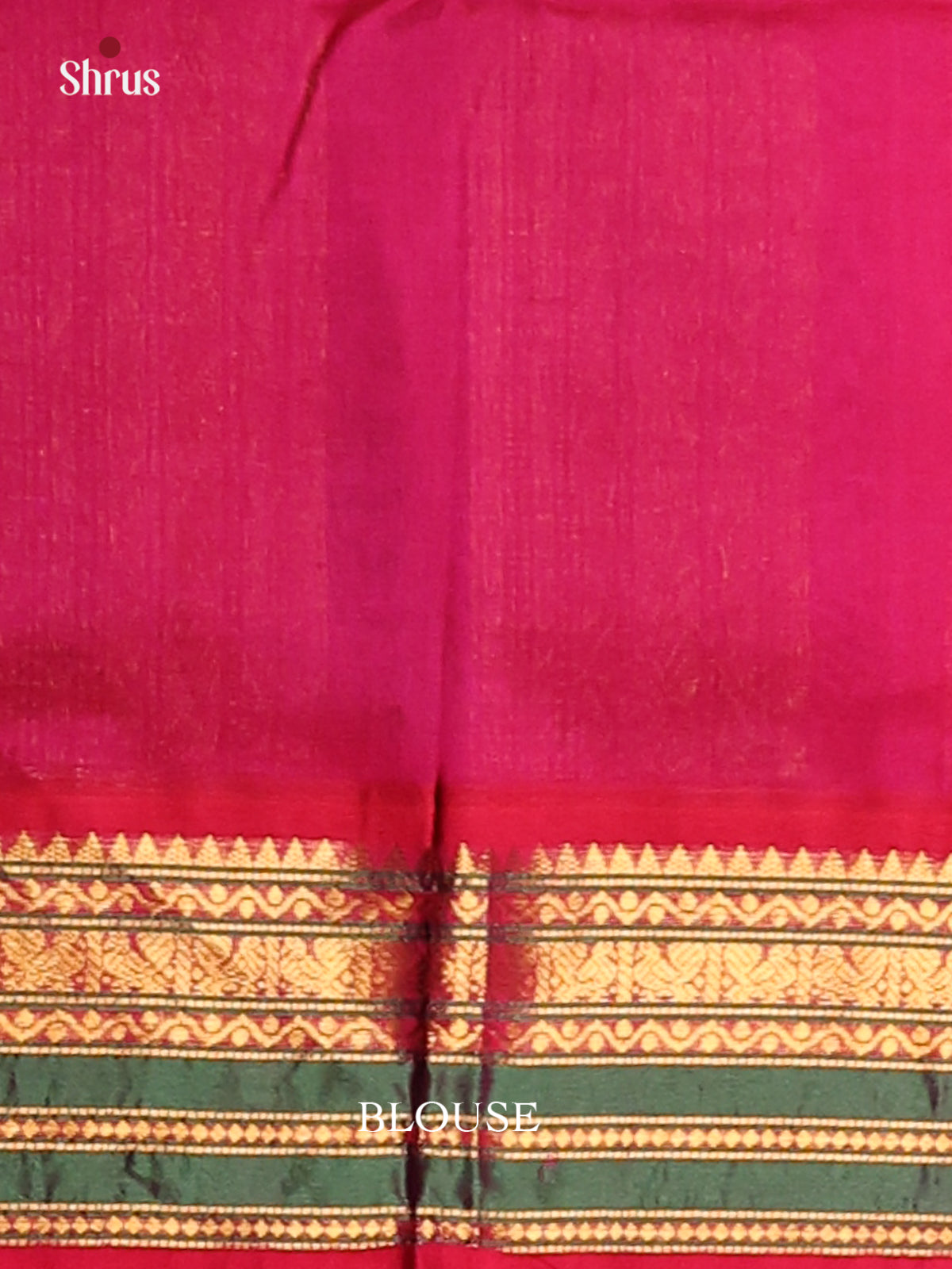 Elegant Green Silk Cotton Saree with simple body , contrast pink zari border - Shop on Shrus.com