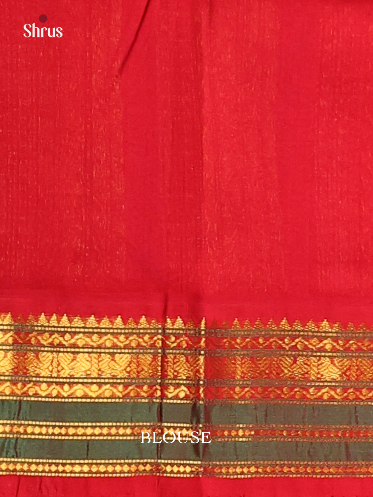 Blue and Red Silk Cotton Saree with rich traditional zari border -1