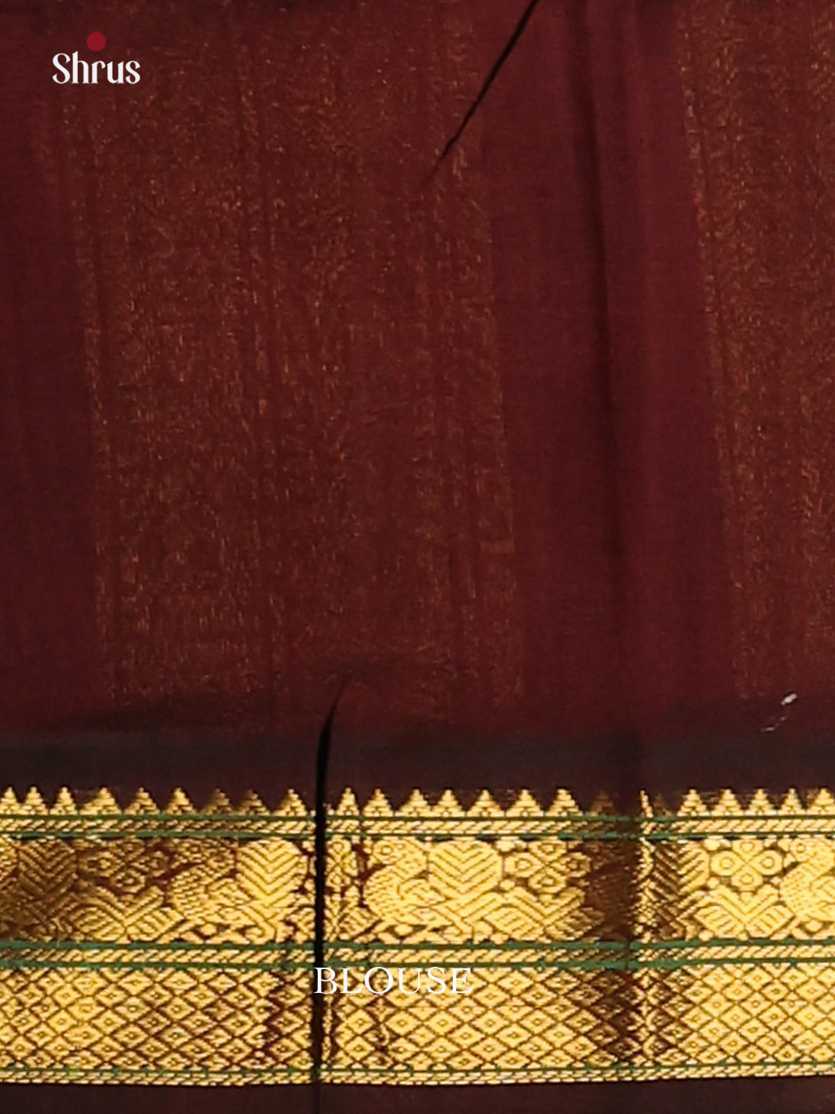 Green and Brown Silk Cotton Saree with woven peacock buttas zari border - Shop on Shrus.com