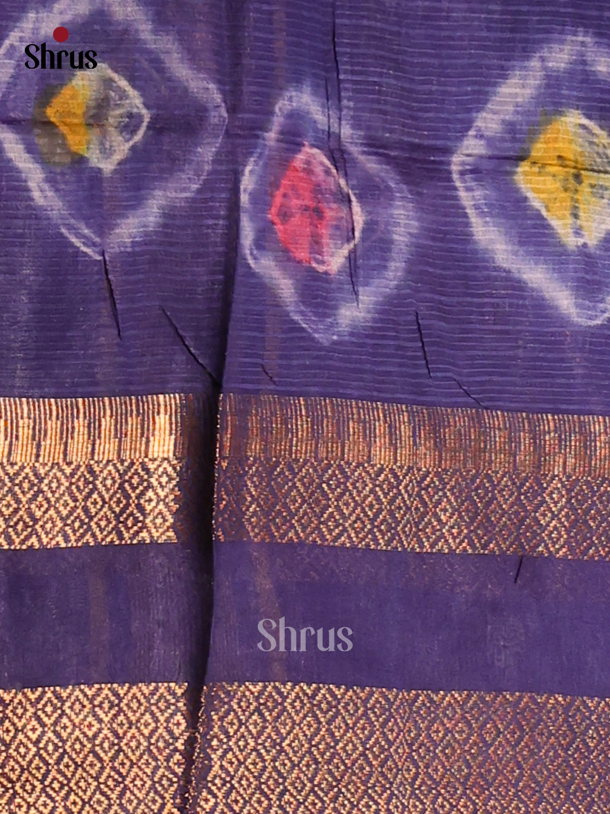 Blue- shibori saree - Shop on Shrus.com