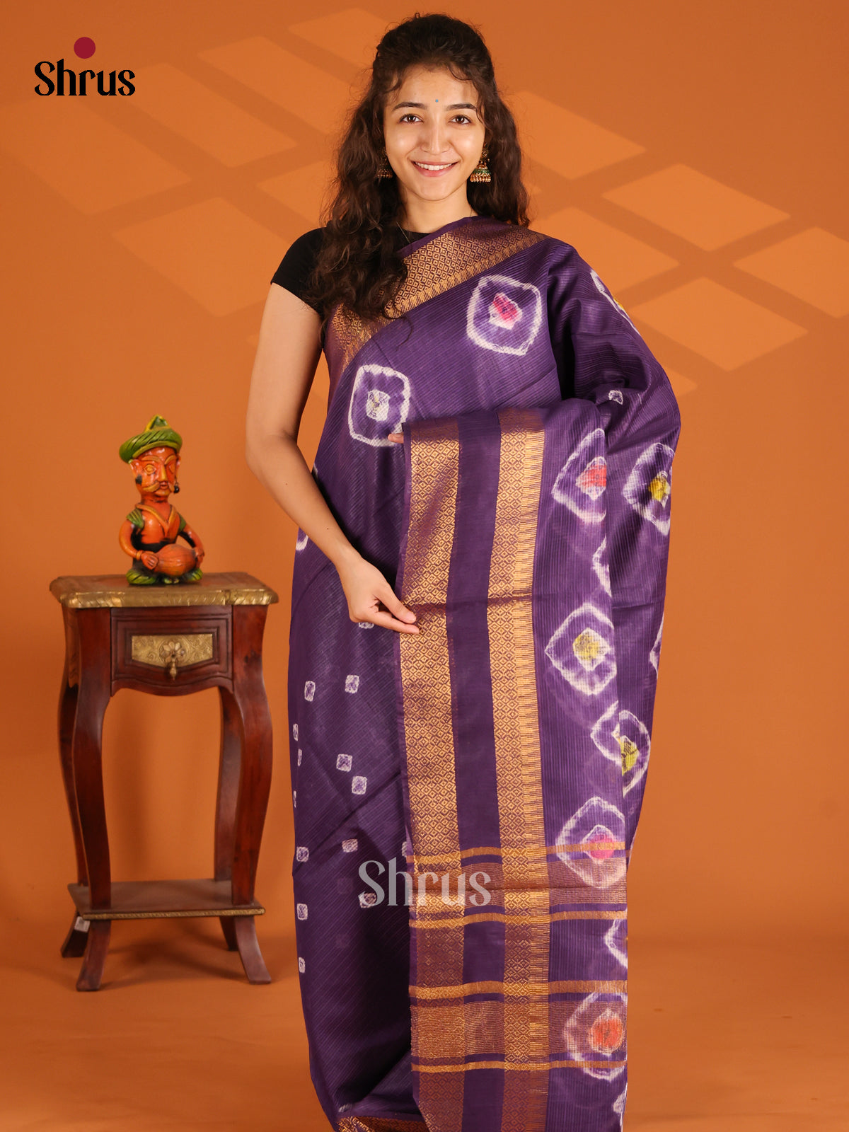 Violet - Shibori Saree - Shop on Shrus.com