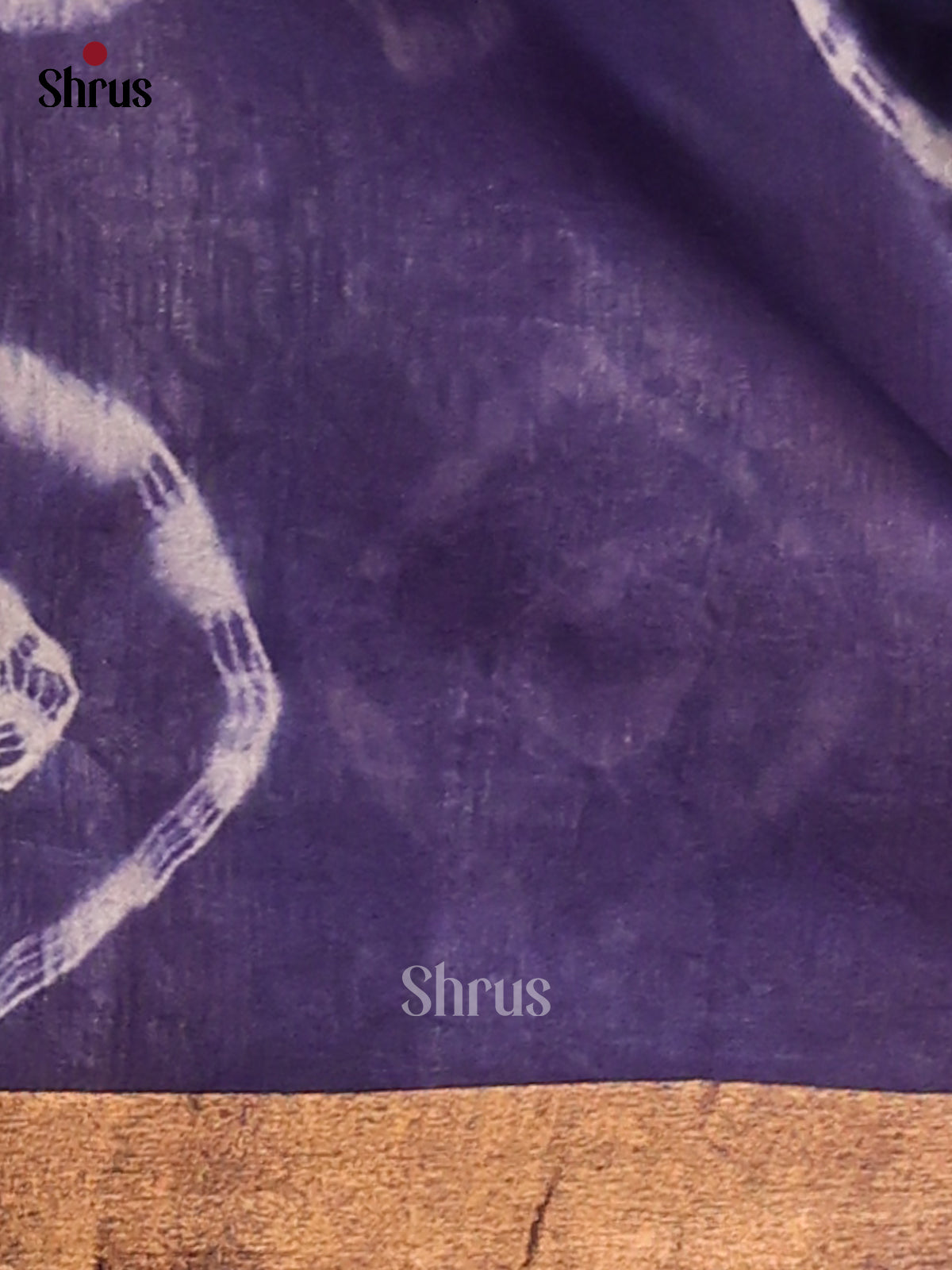 Cream & Blue - Shibori Saree - Shop on Shrus.com