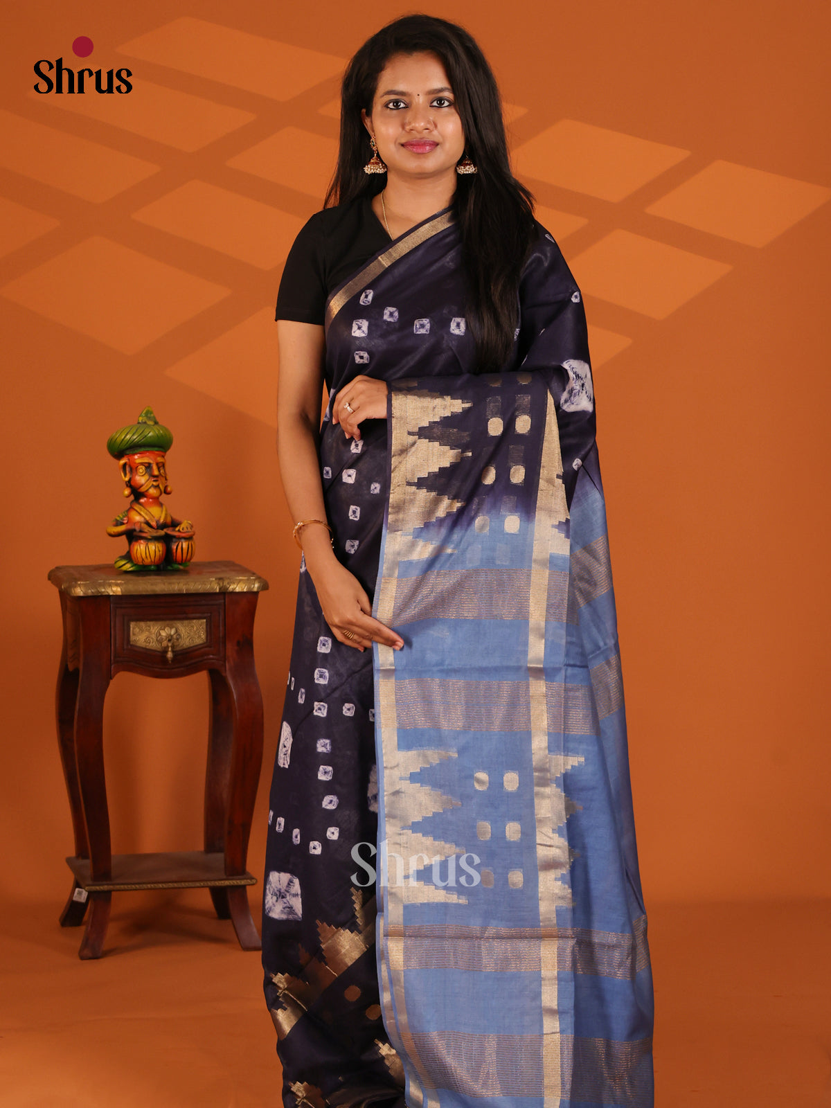 DES28665 - shibori saree - Shop on Shrus.com