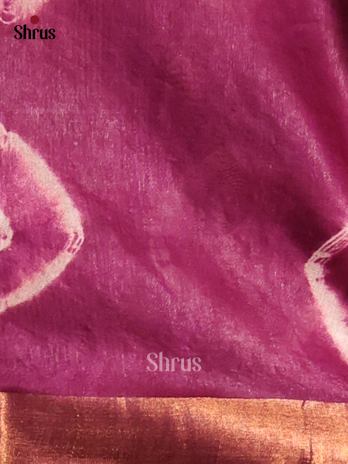 Cream & Purple - Shibori Saree - Shop on Shrus.com