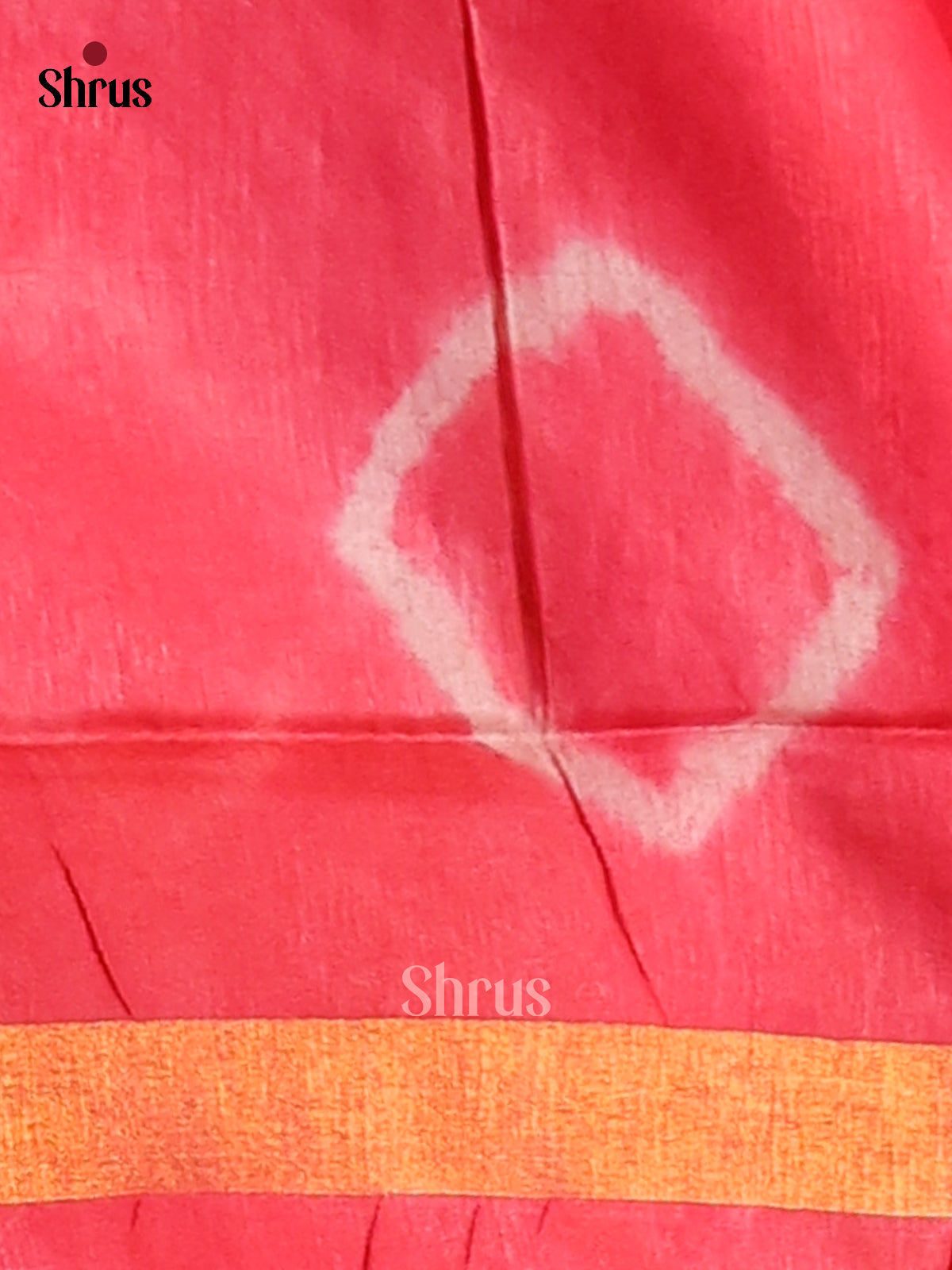 Cream & Red - Shibori Saree - Shop on Shrus.com