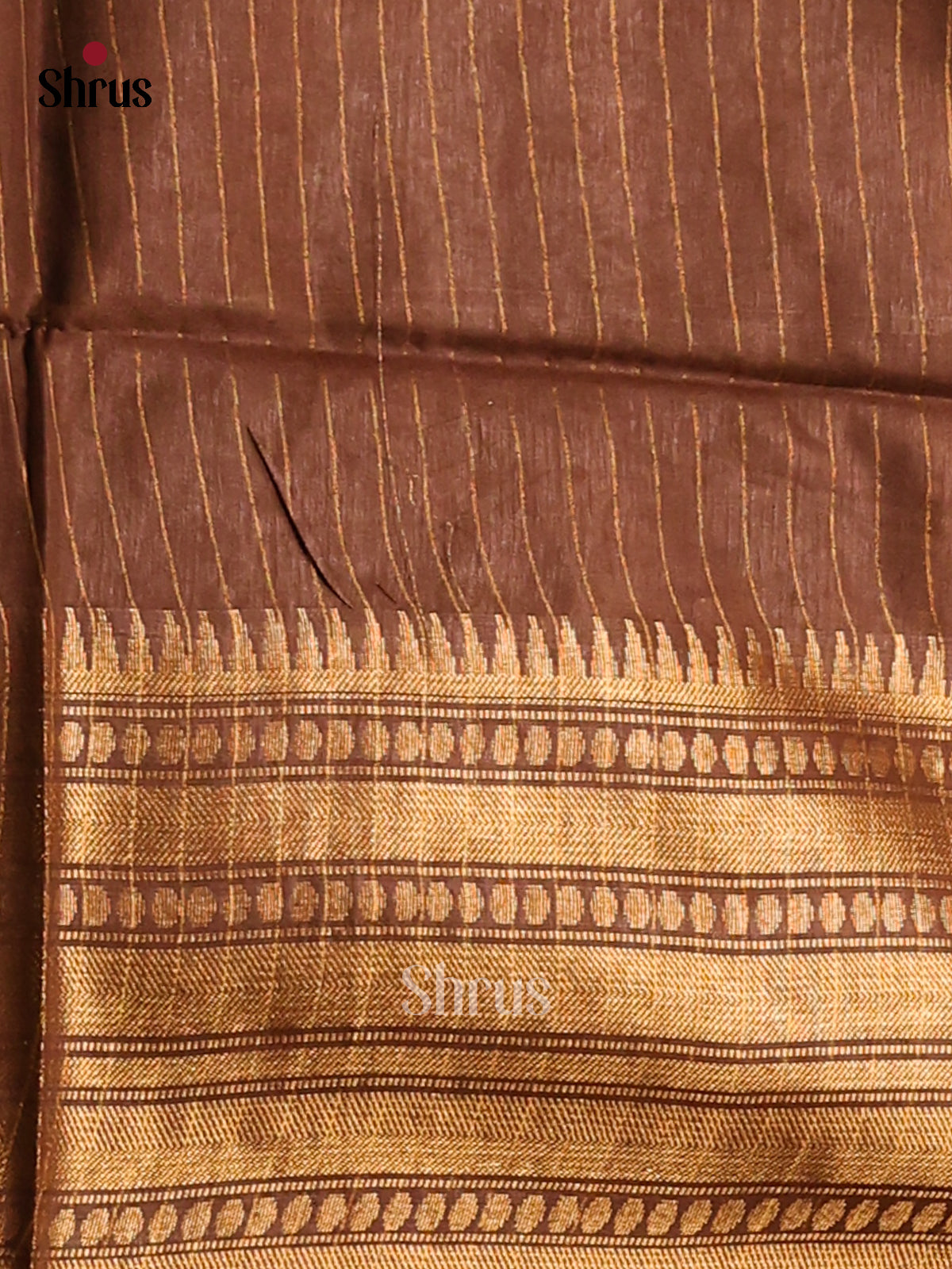 Cream & Brown - shibori saree - Shop on Shrus.com
