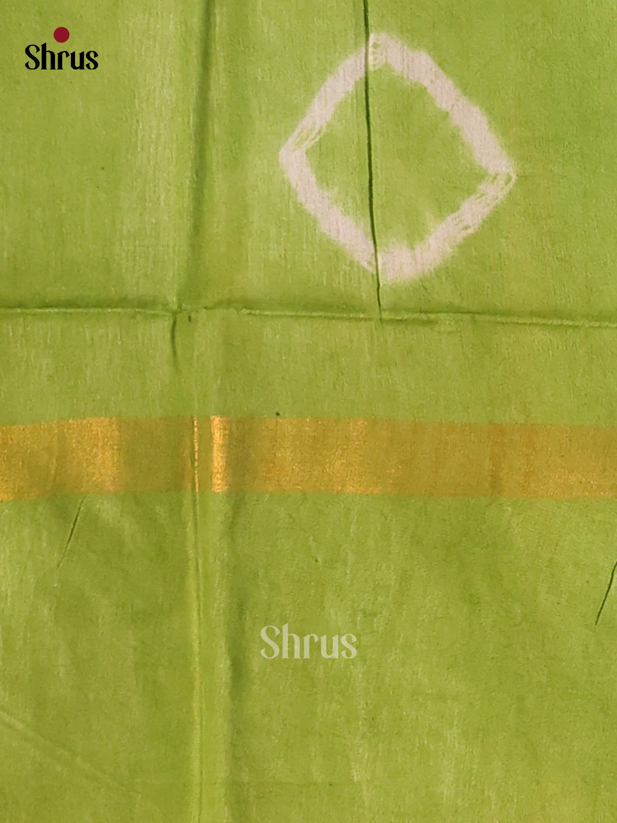 Cream & Lite Green- shibori saree - Shop on Shrus.com