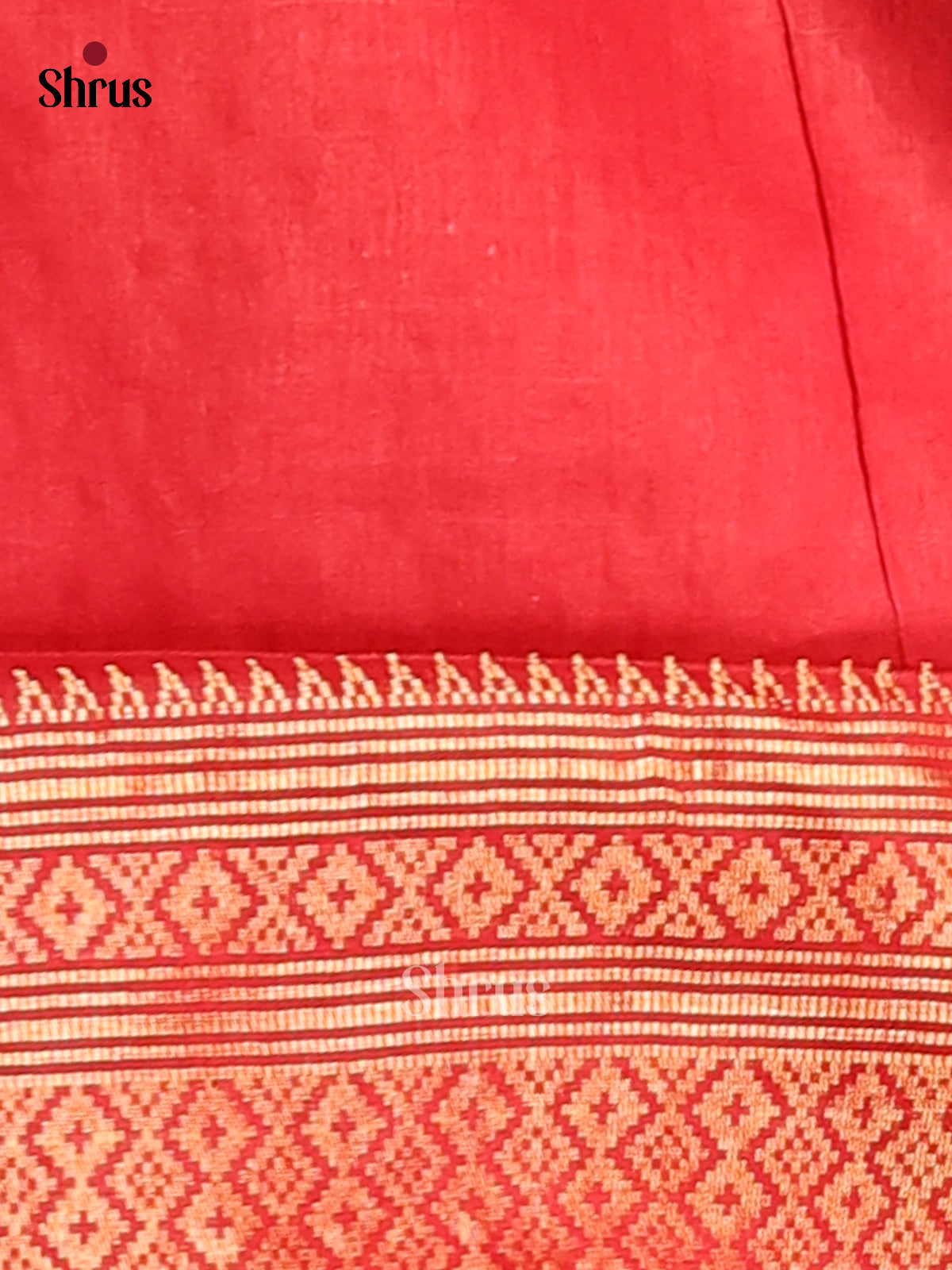 Brown & Red - Shibori Saree - Shop on Shrus.com