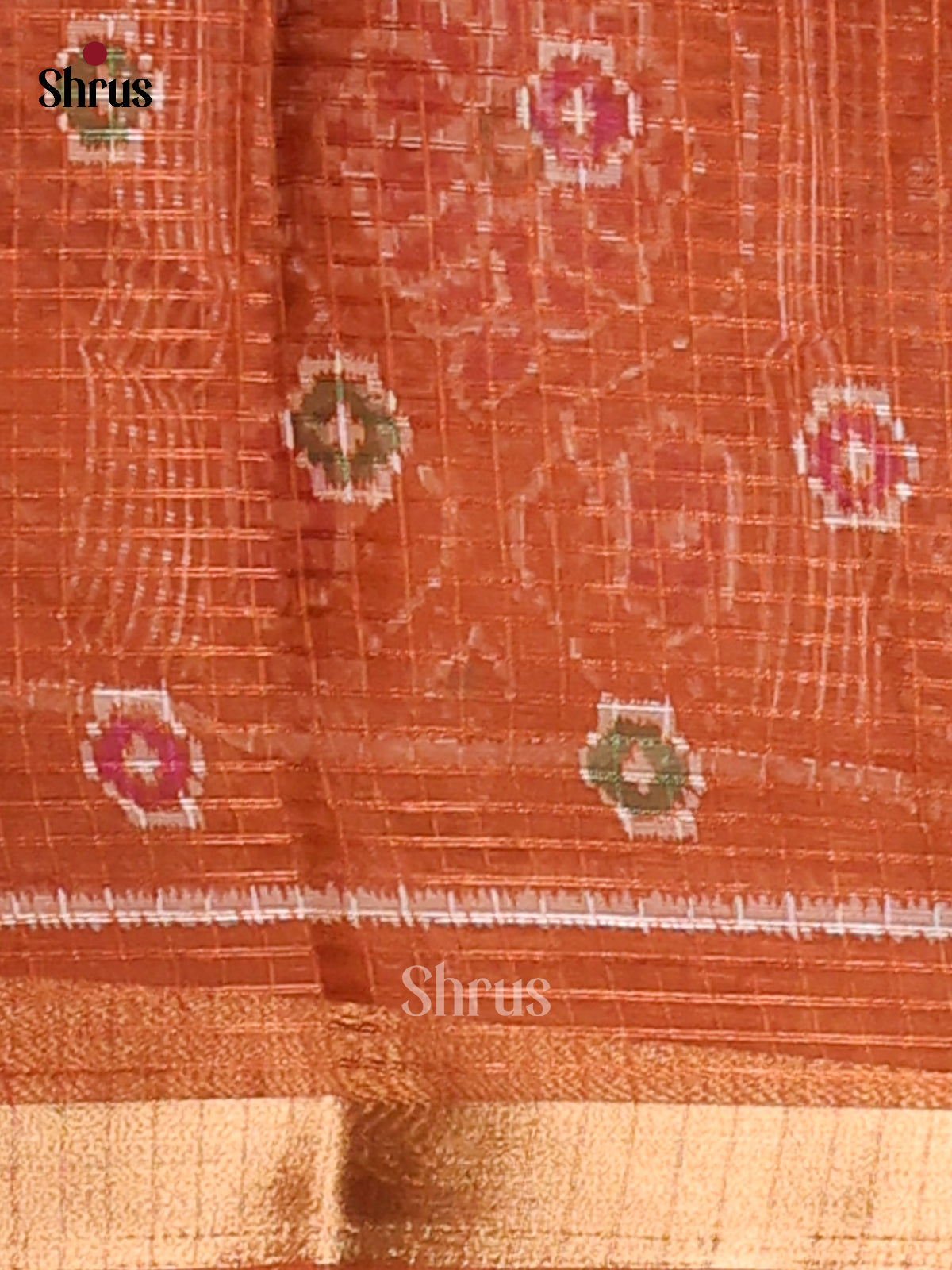 Brown - Kota Cotton Saree - Shop on Shrus.com