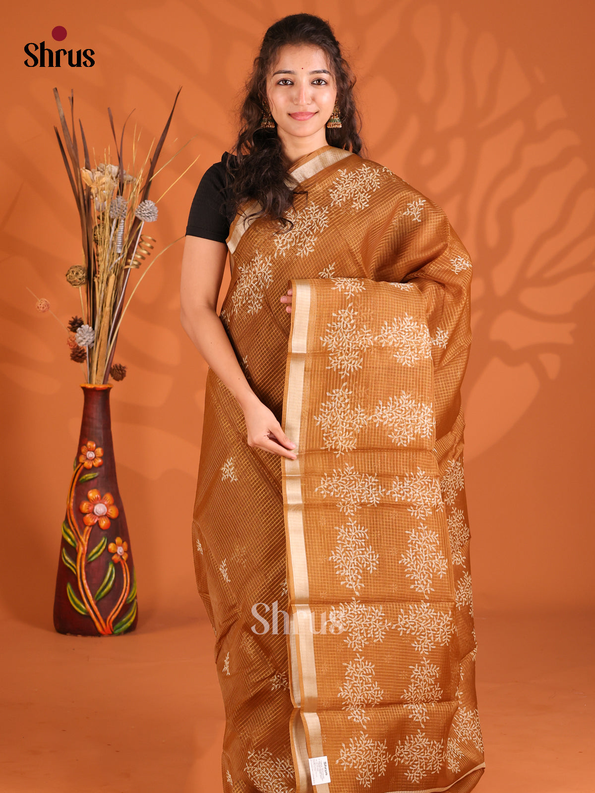 Dark Mustard - Kota Cotton Saree - Shop on Shrus.com