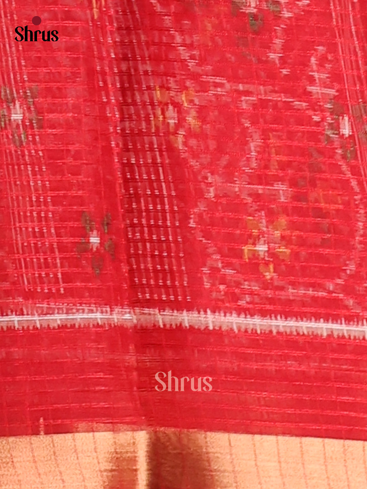 Red - Kota Cotton Saree - Shop on Shrus.com