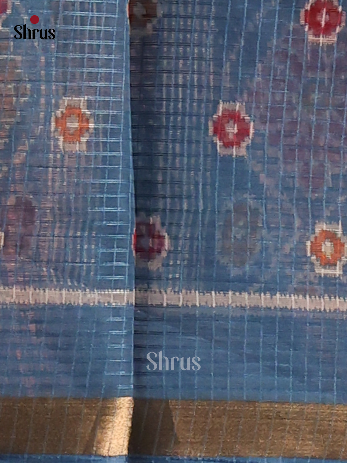 Blue - Kota Cotton Saree - Shop on Shrus.com