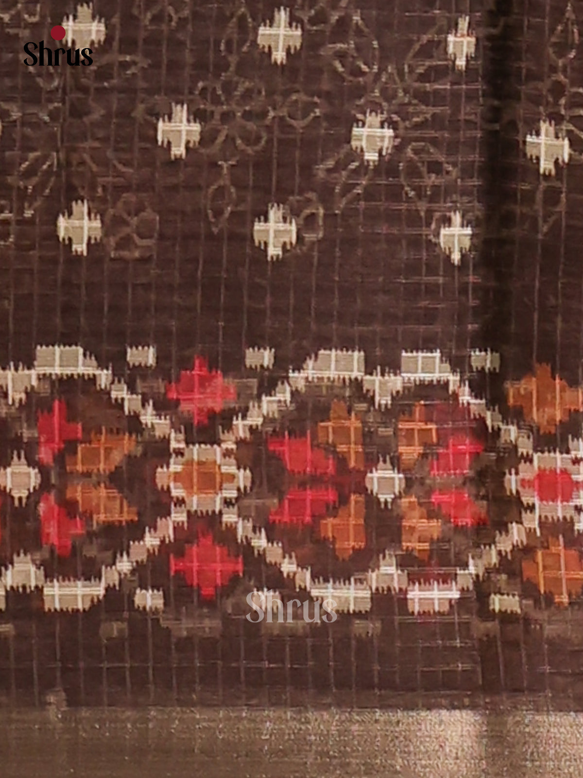 Brown - Kota Cotton Saree - Shop on Shrus.com