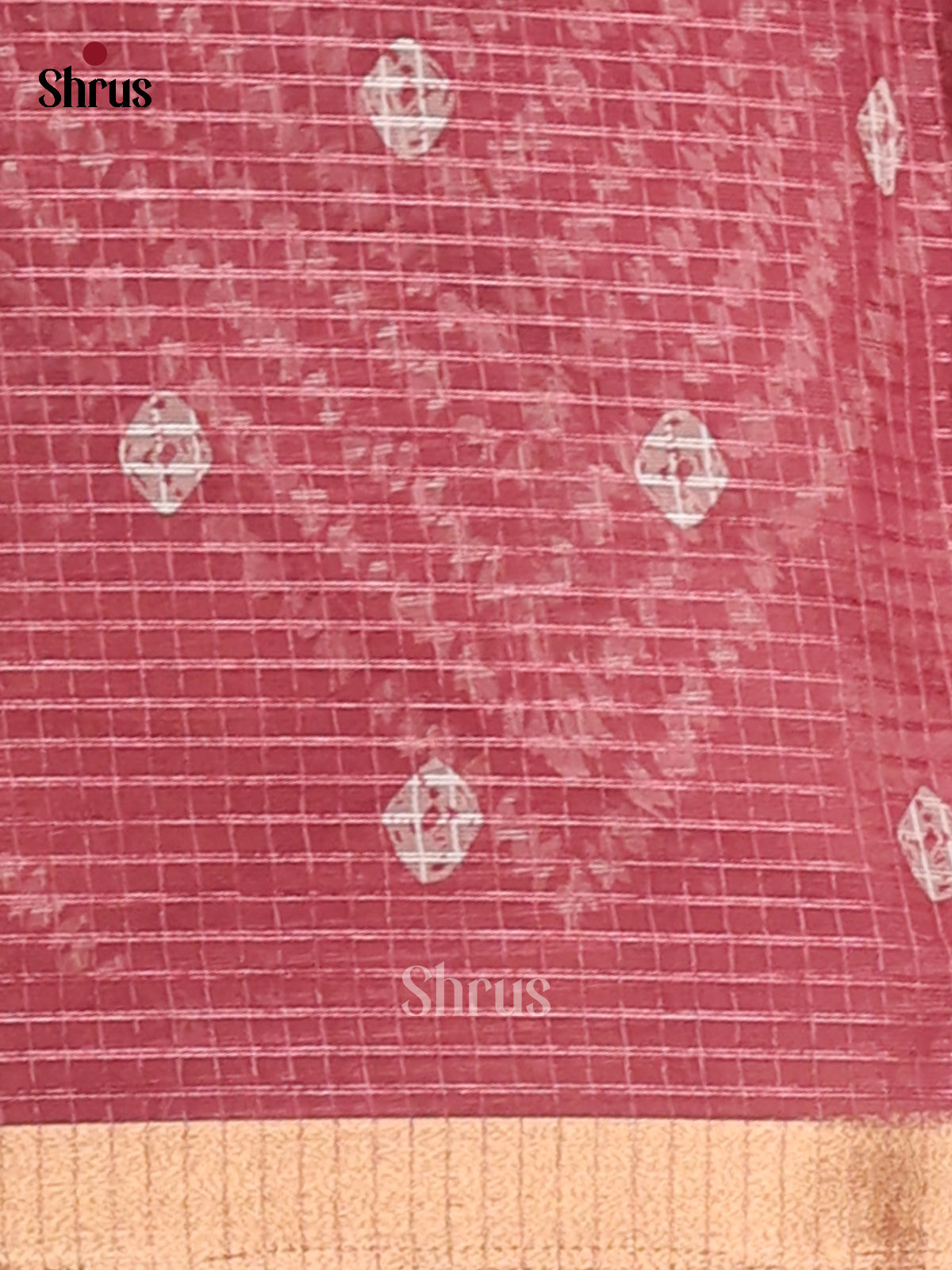 Maroon - Kota Cotton Saree - Shop on Shrus.com