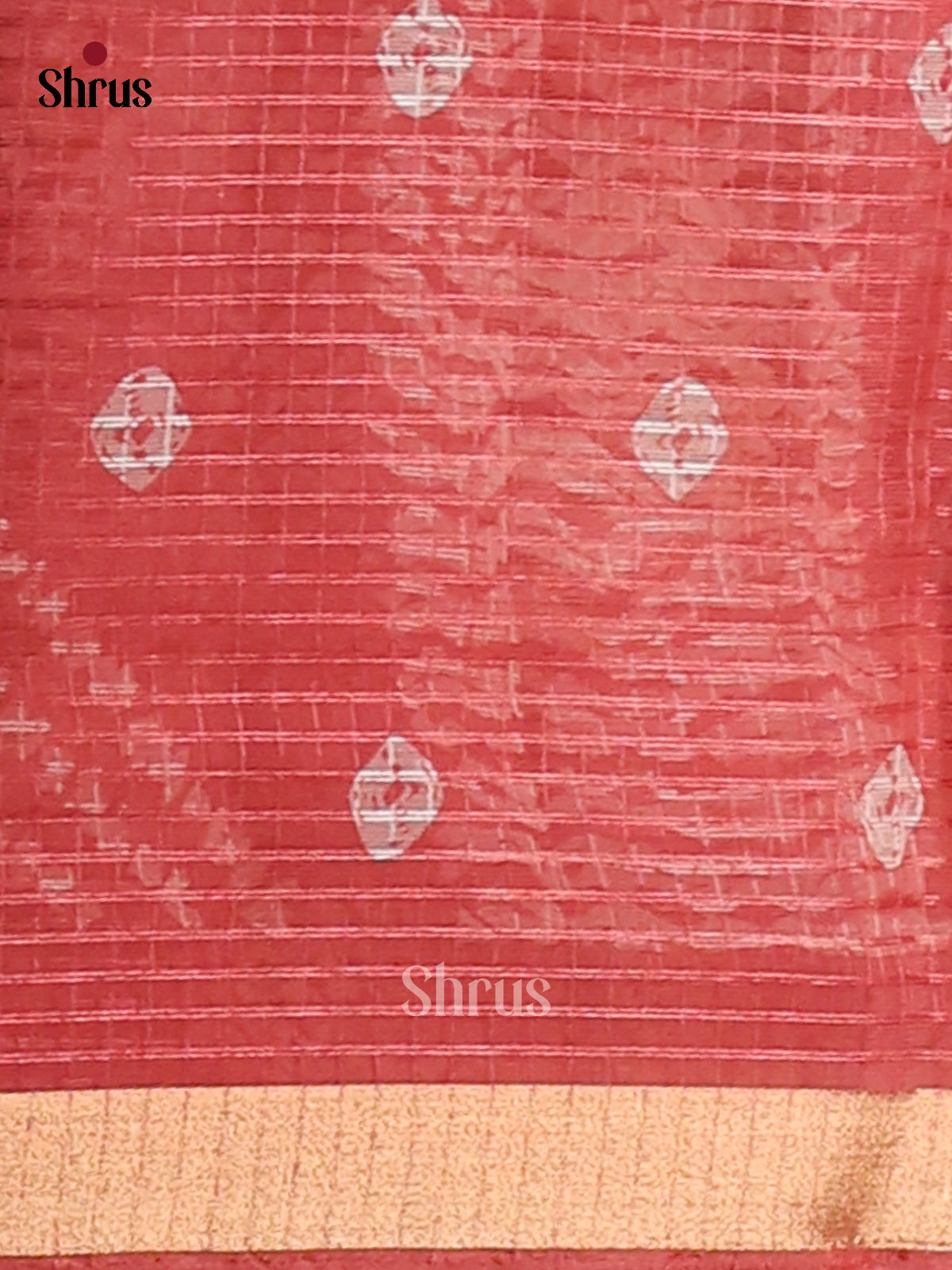 Red - Kota Cotton Saree - Shop on Shrus.com