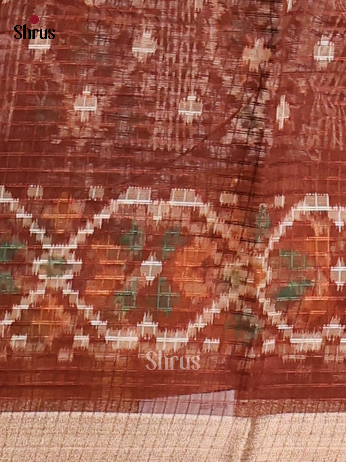 Brown - Kota Cotton Saree - Shop on Shrus.com