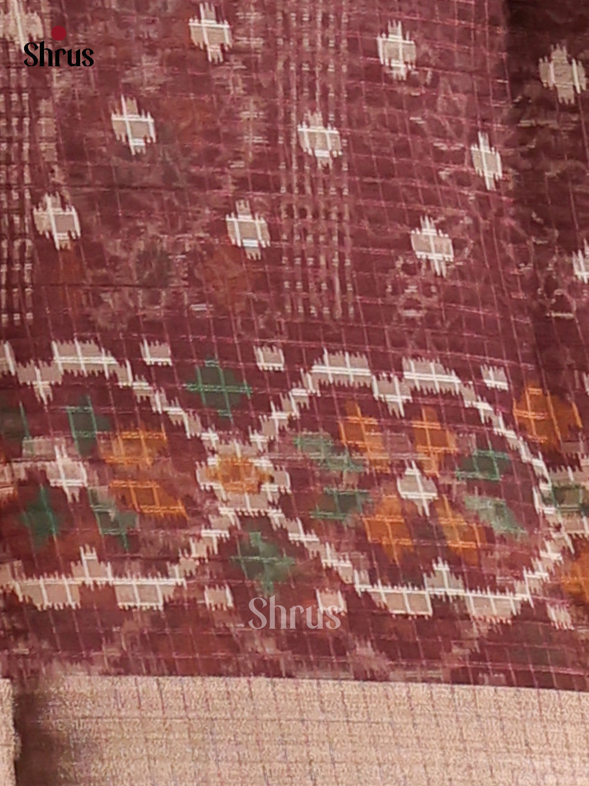 Brown - Kota Cotton Saree - Shop on Shrus.com