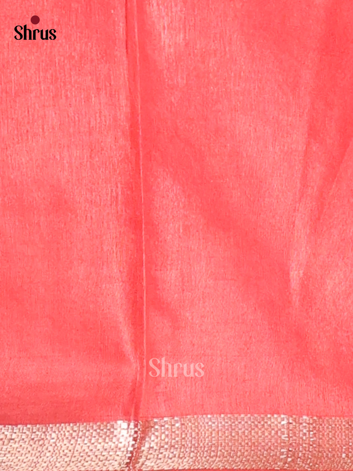 Black & Orangish Pink - Semi Tussar Saree - Shop on Shrus.com
