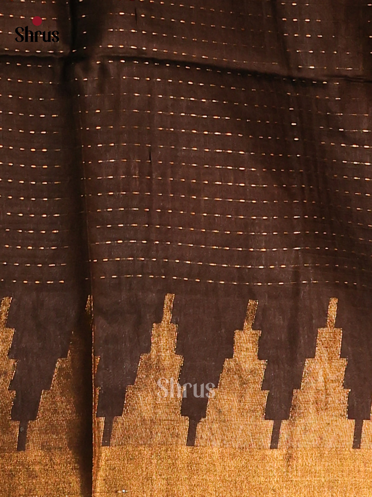 Brown- Semi Tussar Saree - Shop on Shrus.com
