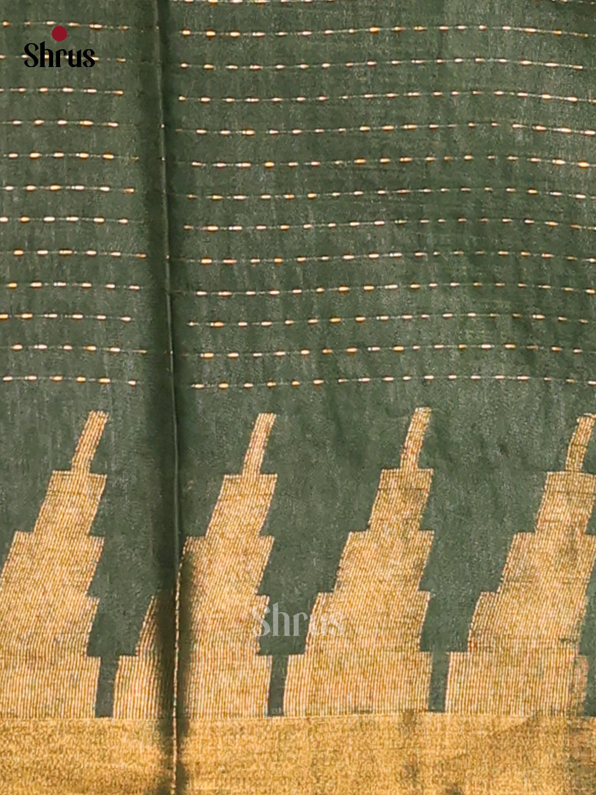Green - Semi Tussar Saree - Shop on Shrus.com
