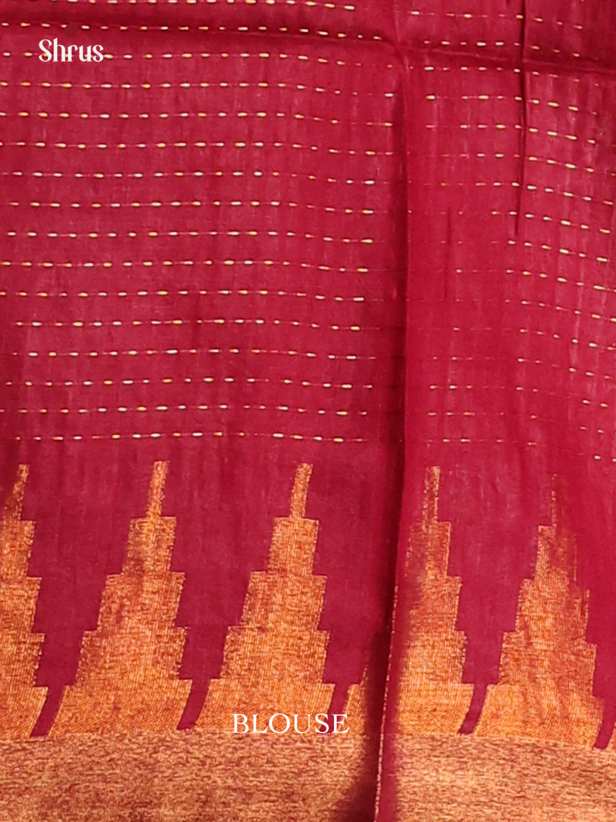 Maroon - Semi Tussar Saree - Shop on Shrus.com