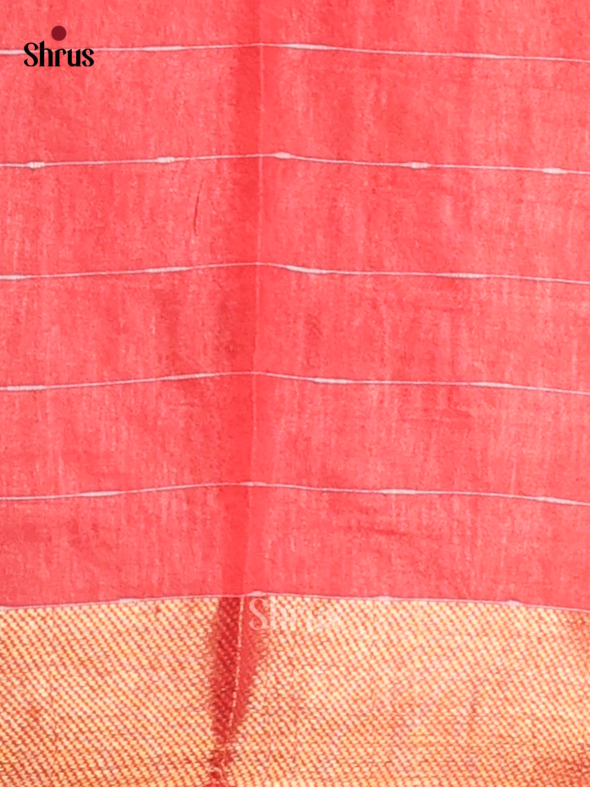 Blue & Orangish Pink - Semi Tussar Saree - Shop on Shrus.com