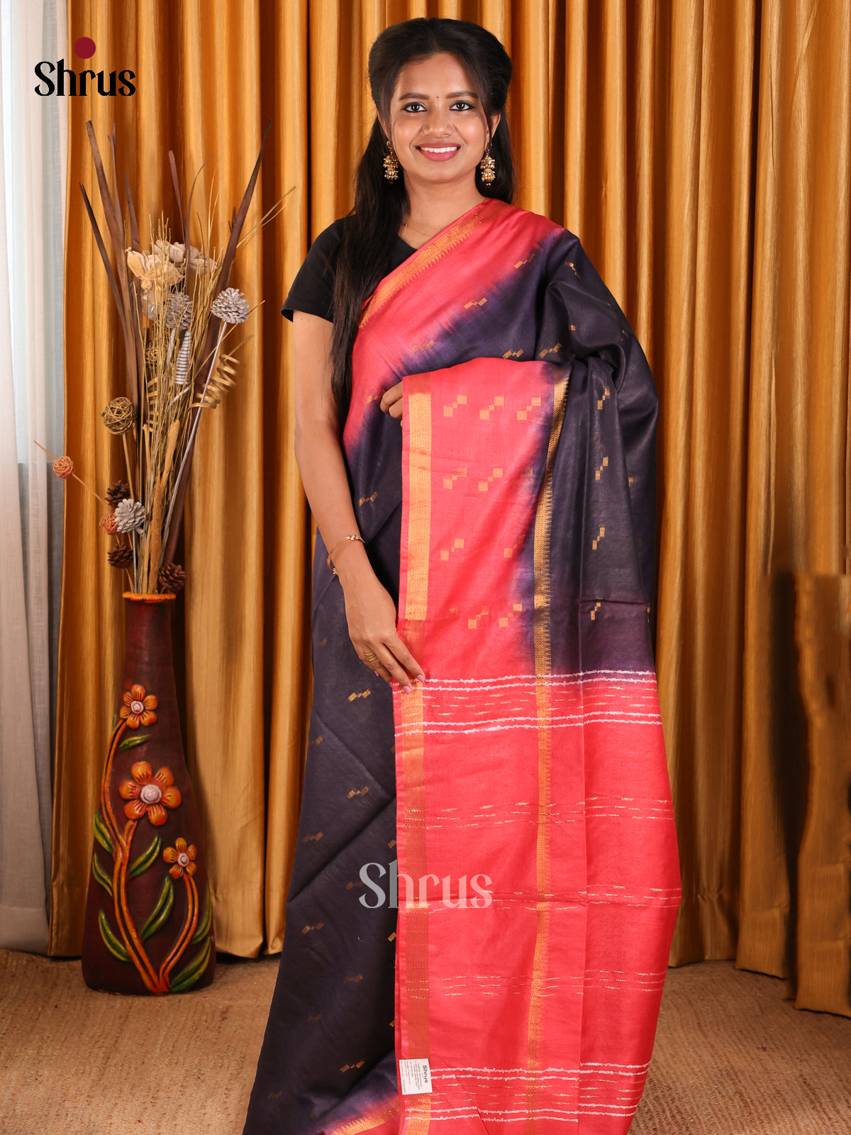 DES29089- Semi Tussar Saree - Shop on Shrus.com