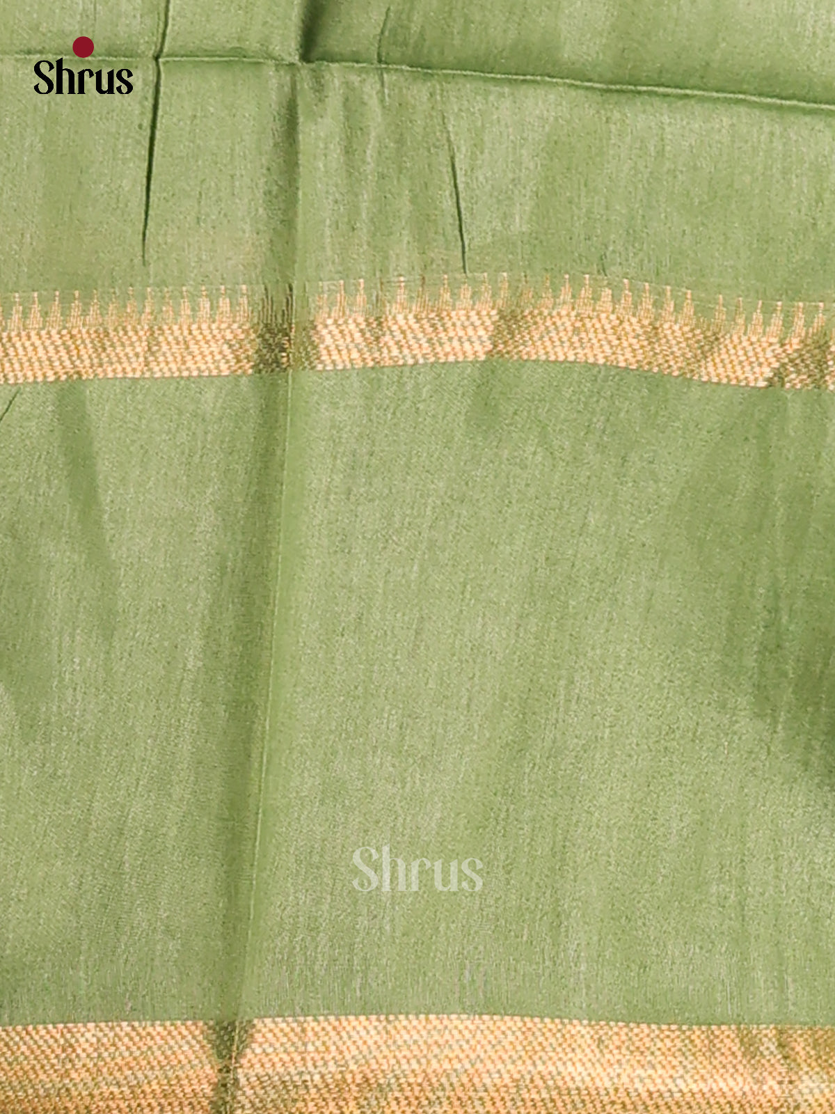 Pink & Green - Semi Tussar Saree - Shop on Shrus.com