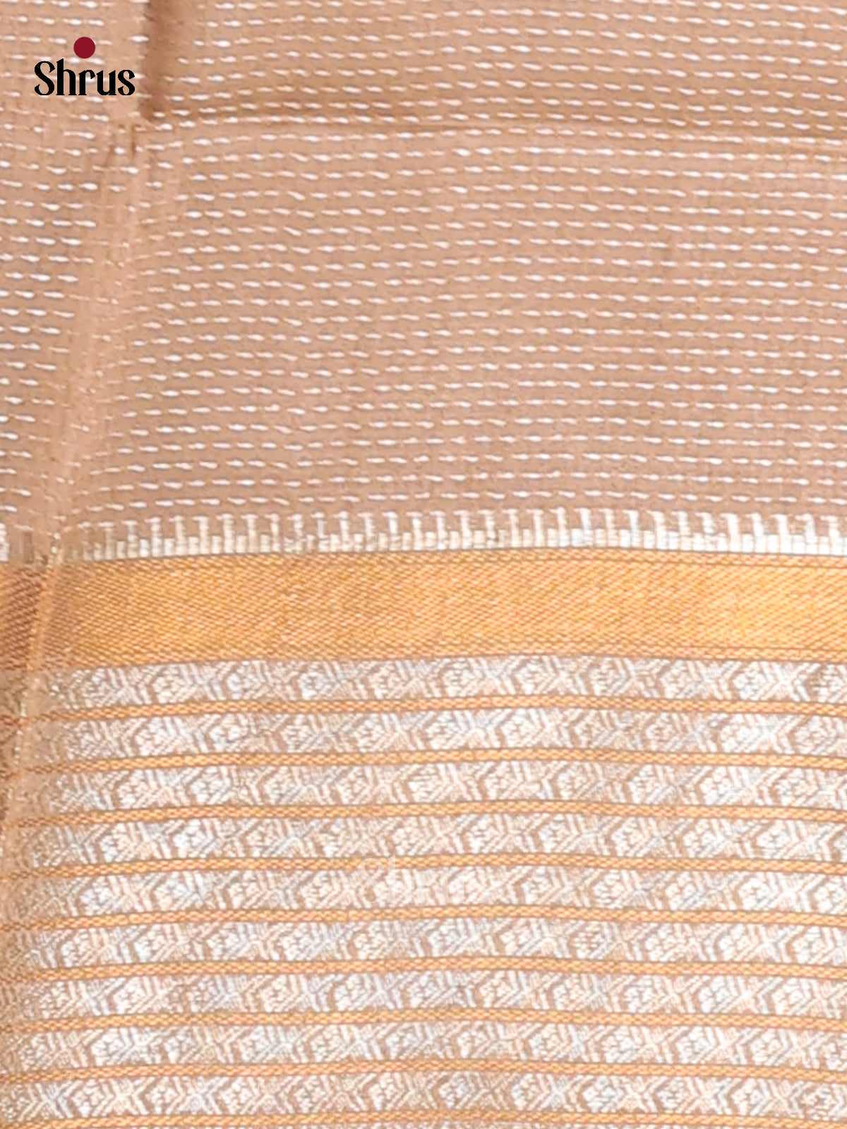 Beige - Semi Tussar Saree - Shop on Shrus.com