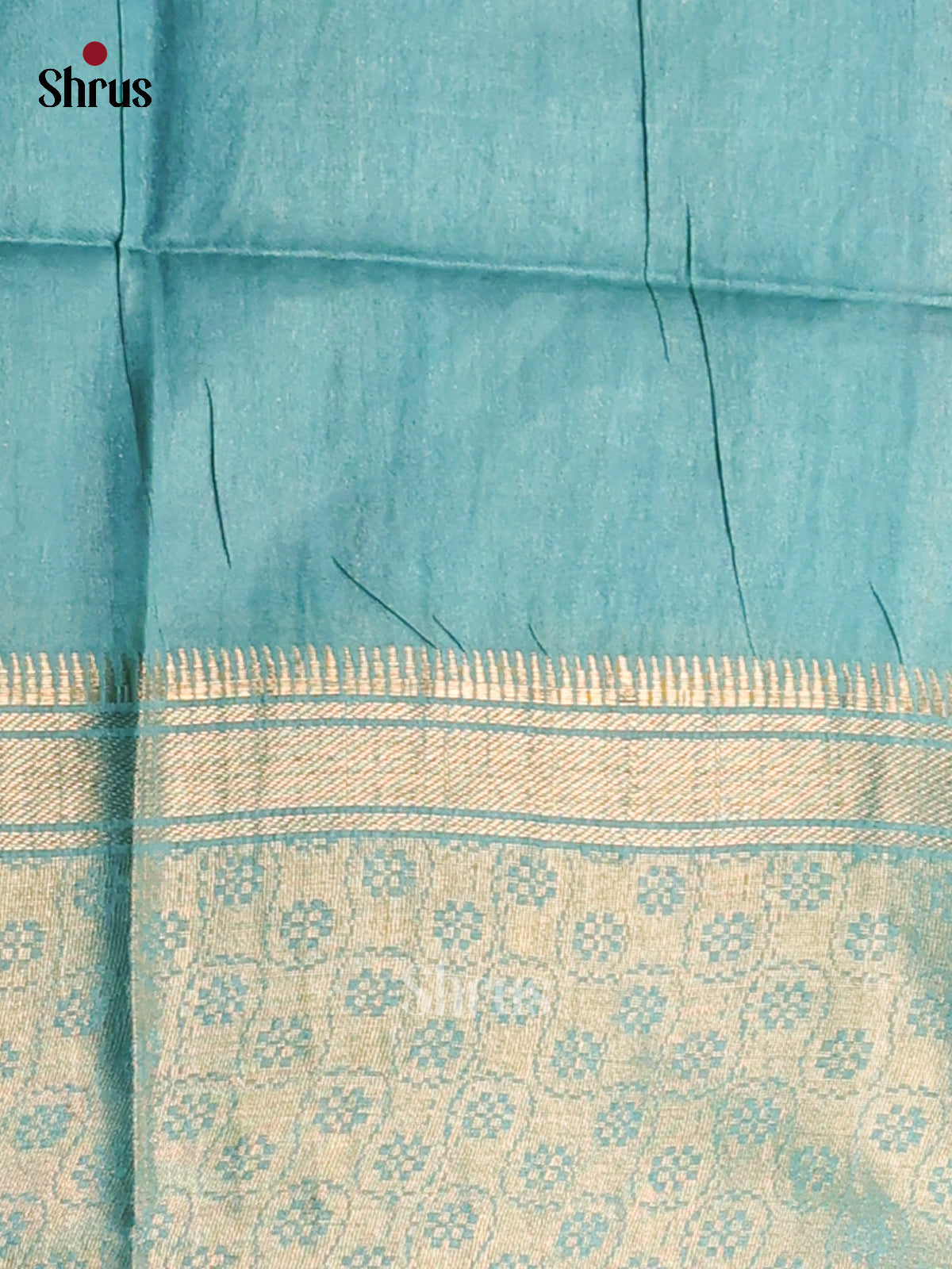 Pink & Blue- Semi Tussar Saree - Shop on Shrus.com