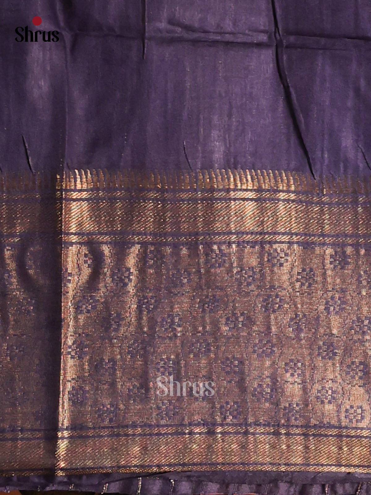 Golden brown & Blue- Semi Tussar Saree - Shop on Shrus.com