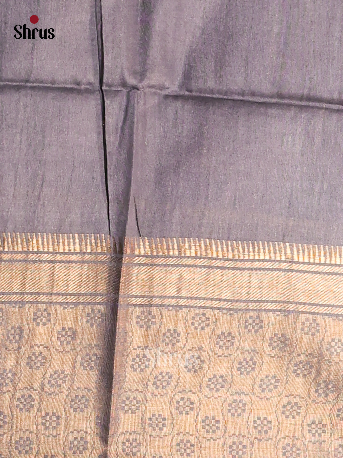 Blue & Grey - Semi Tussar Saree - Shop on Shrus.com
