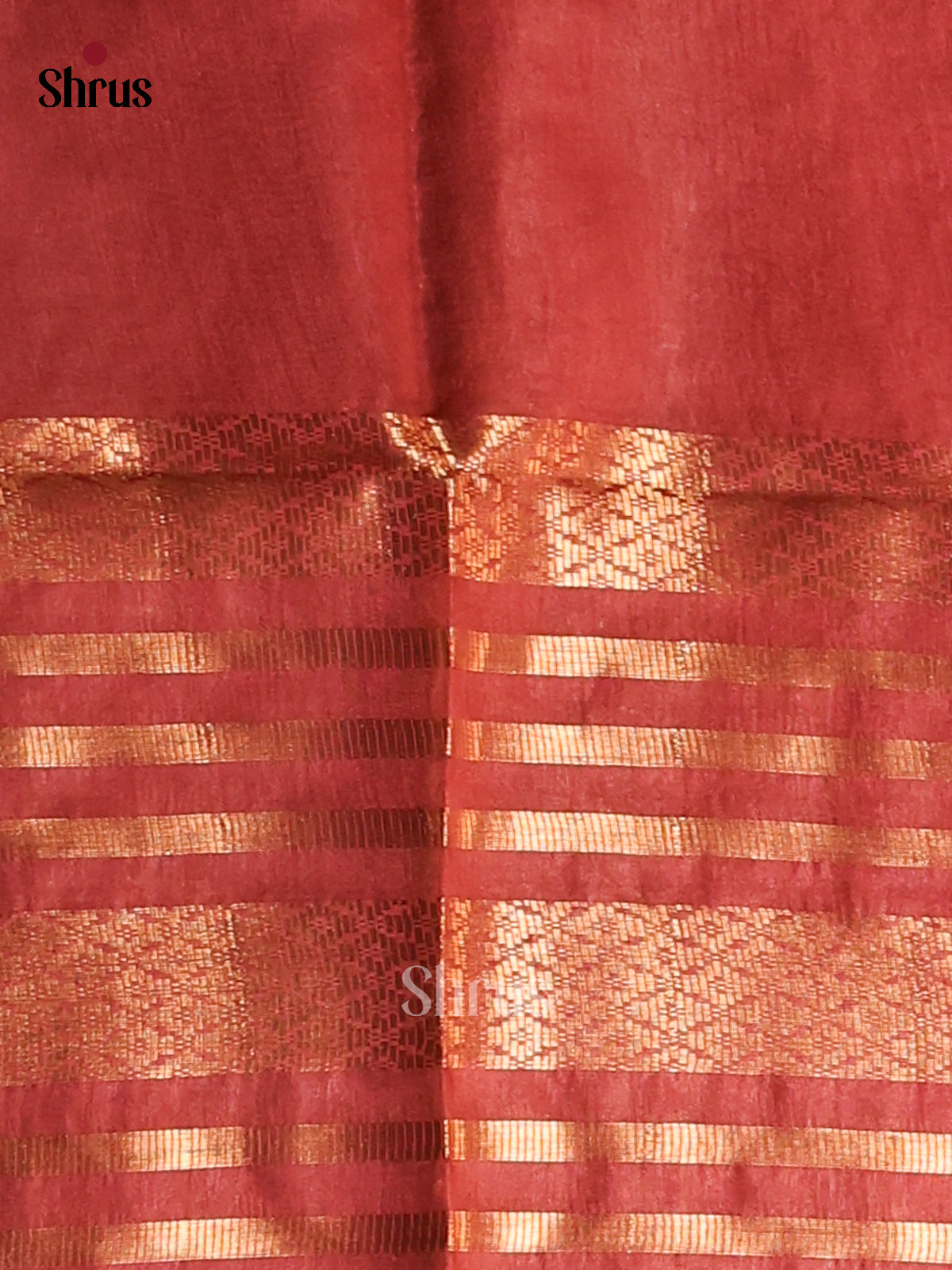 Pastel Blue & Red- Semi Tussar Saree - Shop on Shrus.com