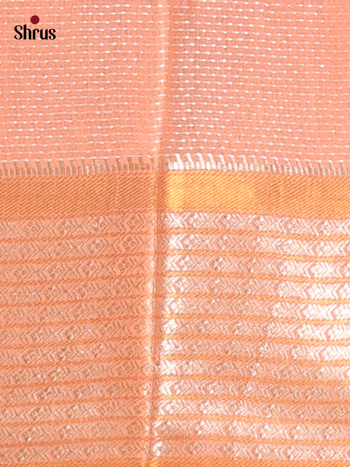 Peach - Semi Tussar Saree - Shop on Shrus.com