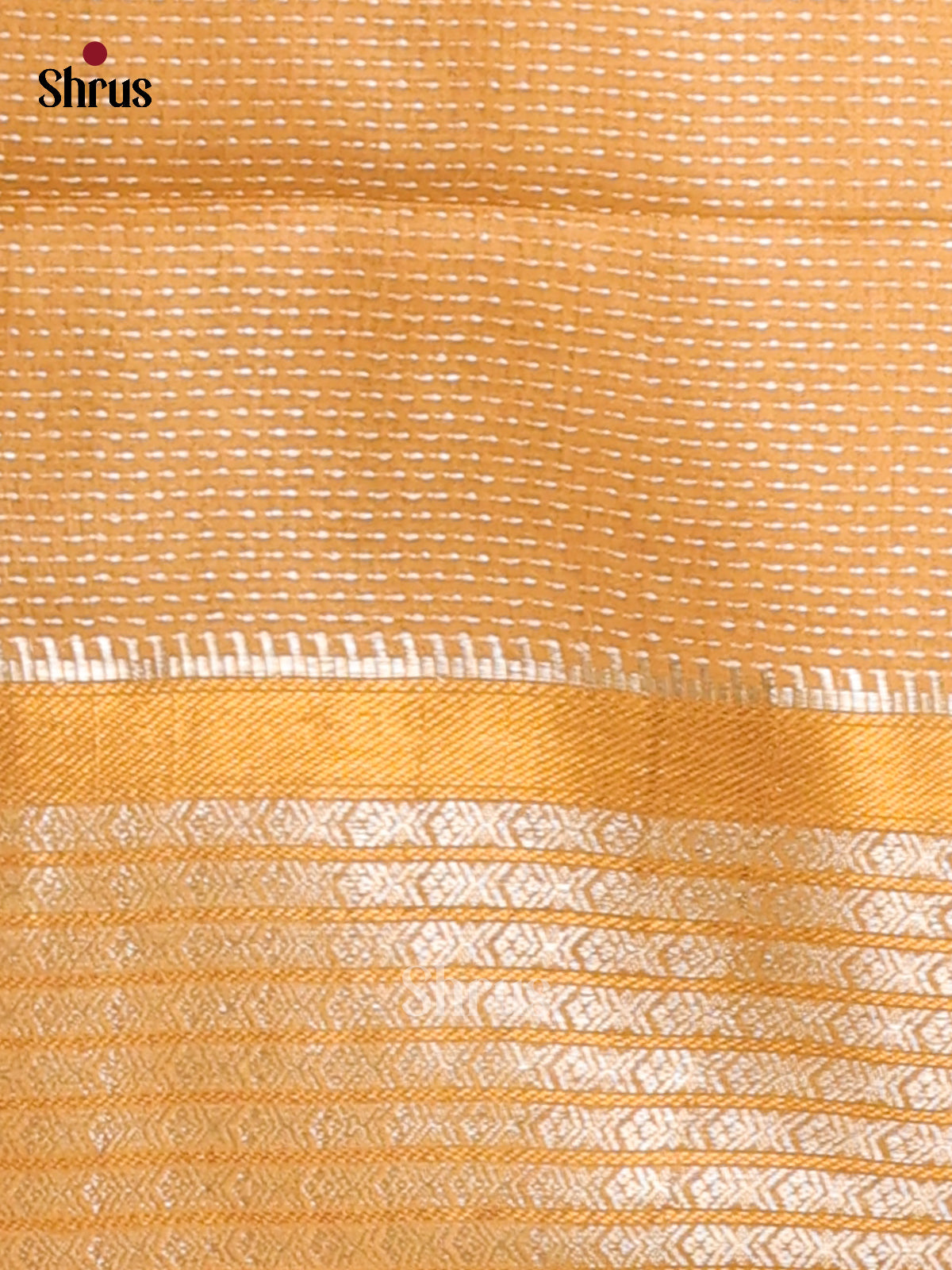 Mustard- Semi Tussar Saree - Shop on Shrus.com