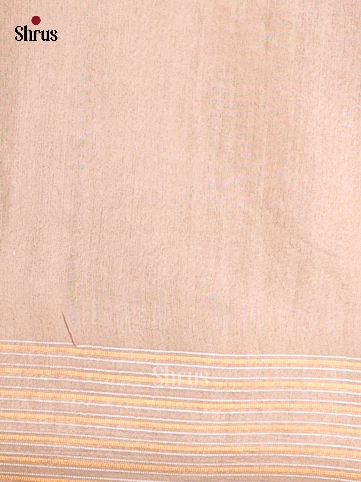 Brown & Cream- Semi Tussar Saree - Shop on Shrus.com