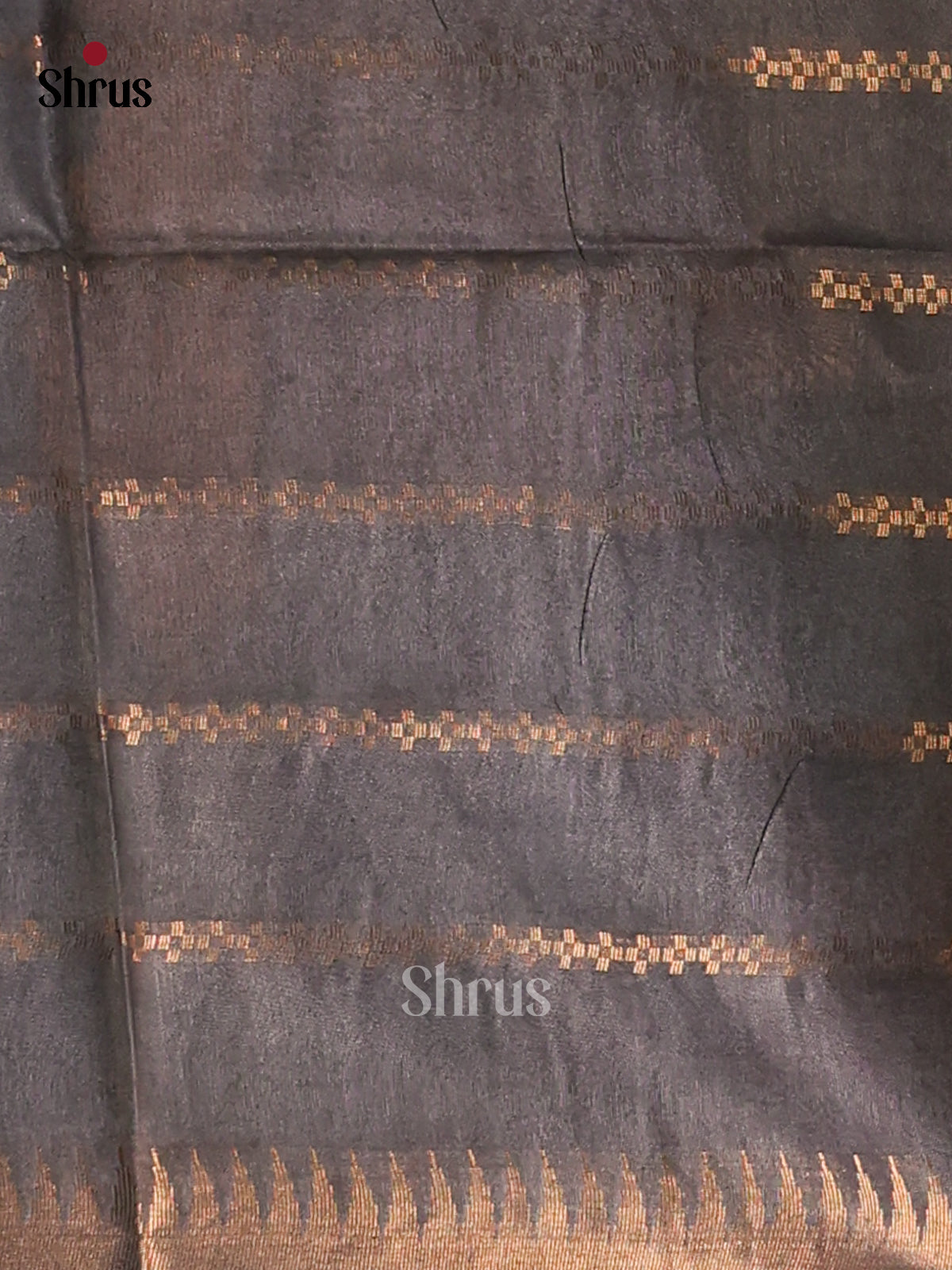 Blue & Grey- Semi Tussar Saree - Shop on Shrus.com