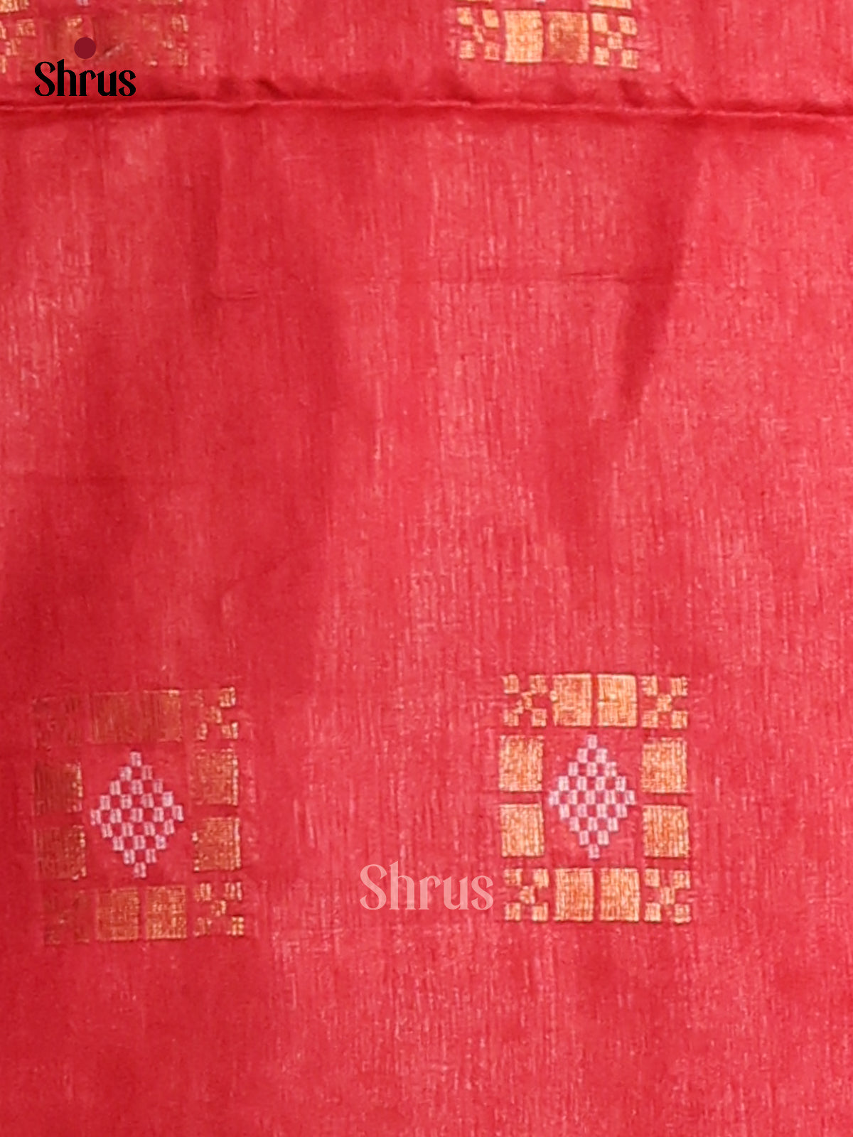 Blue & Red - Semi Tussar Saree - Shop on Shrus.com