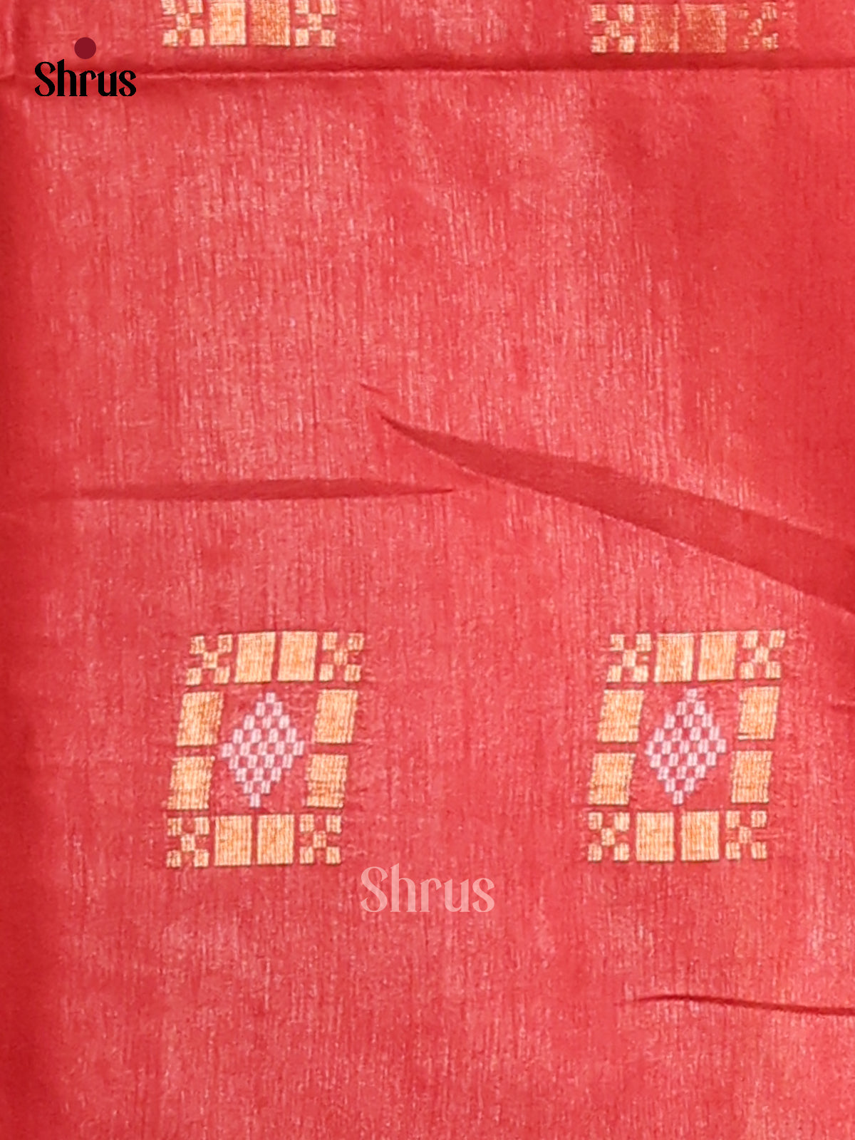 Gold & Red - Semi Tussar Saree - Shop on Shrus.com