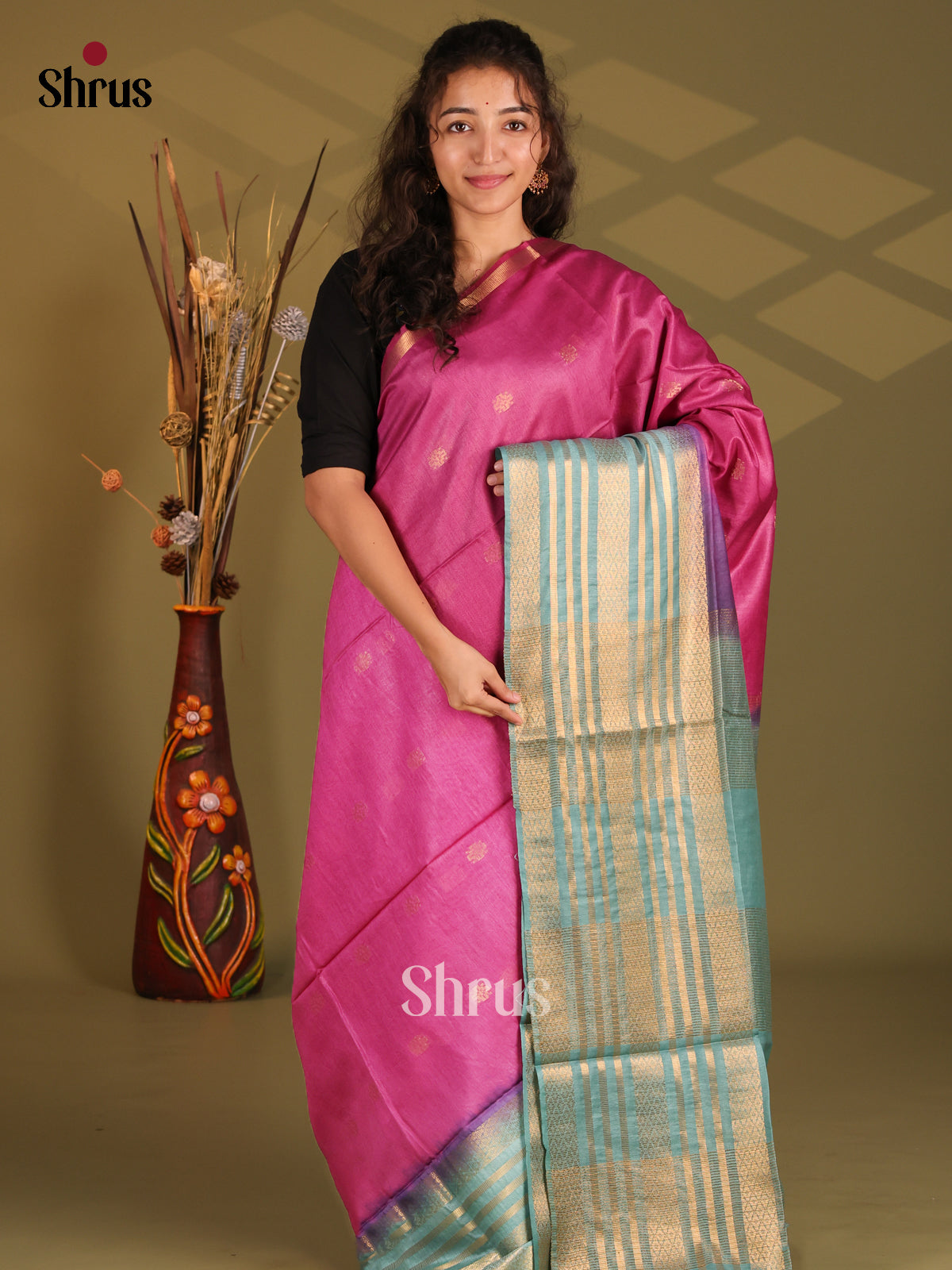 DES29319 - Semi Softsilk Saree - Shop on Shrus.com
