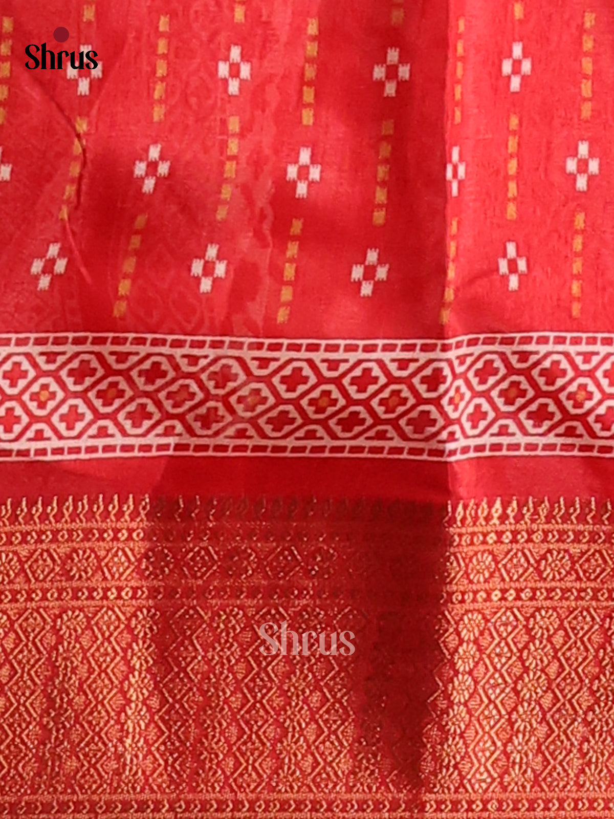 Red - Semi Crepe Saree - Shop on Shrus.com