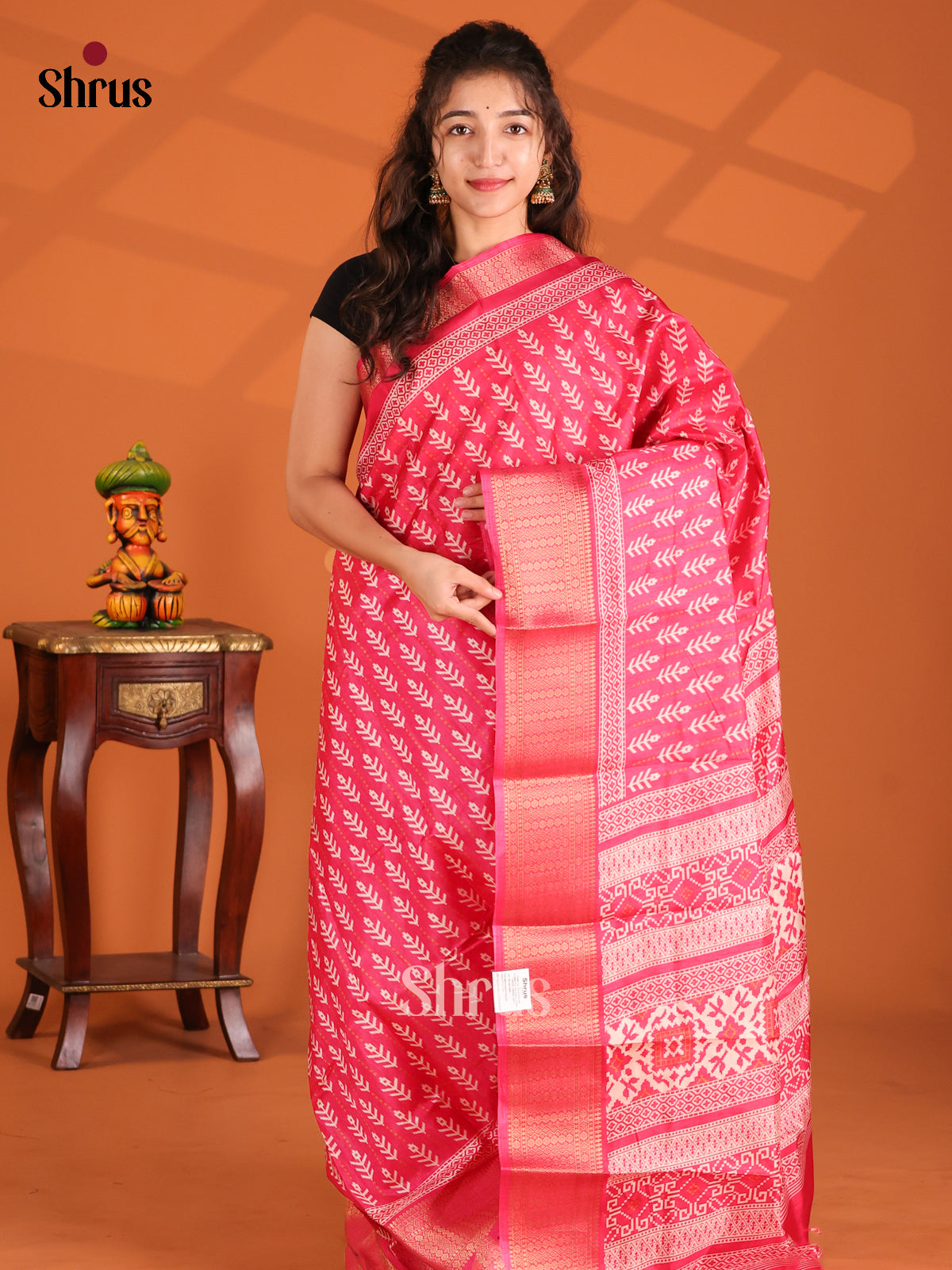 Pink - Semi Crepe Saree - Shop on Shrus.com