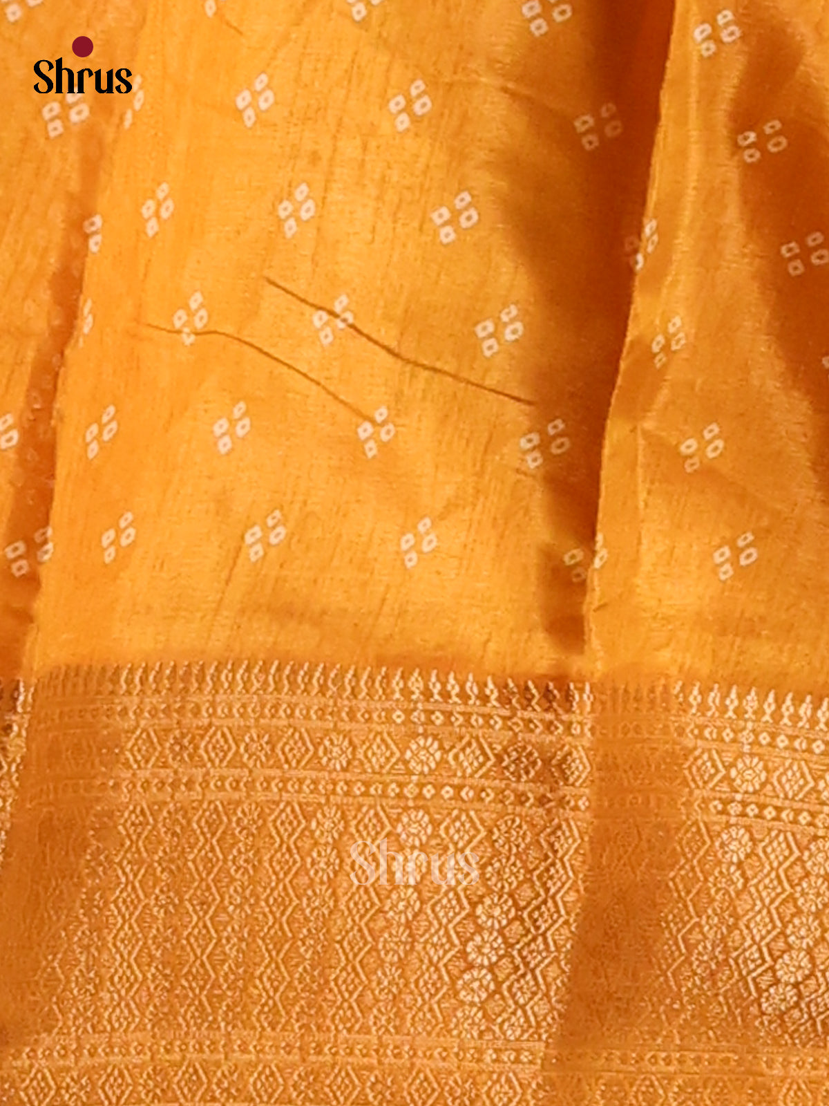 Mustard - Semi Crepe Saree - Shop on Shrus.com