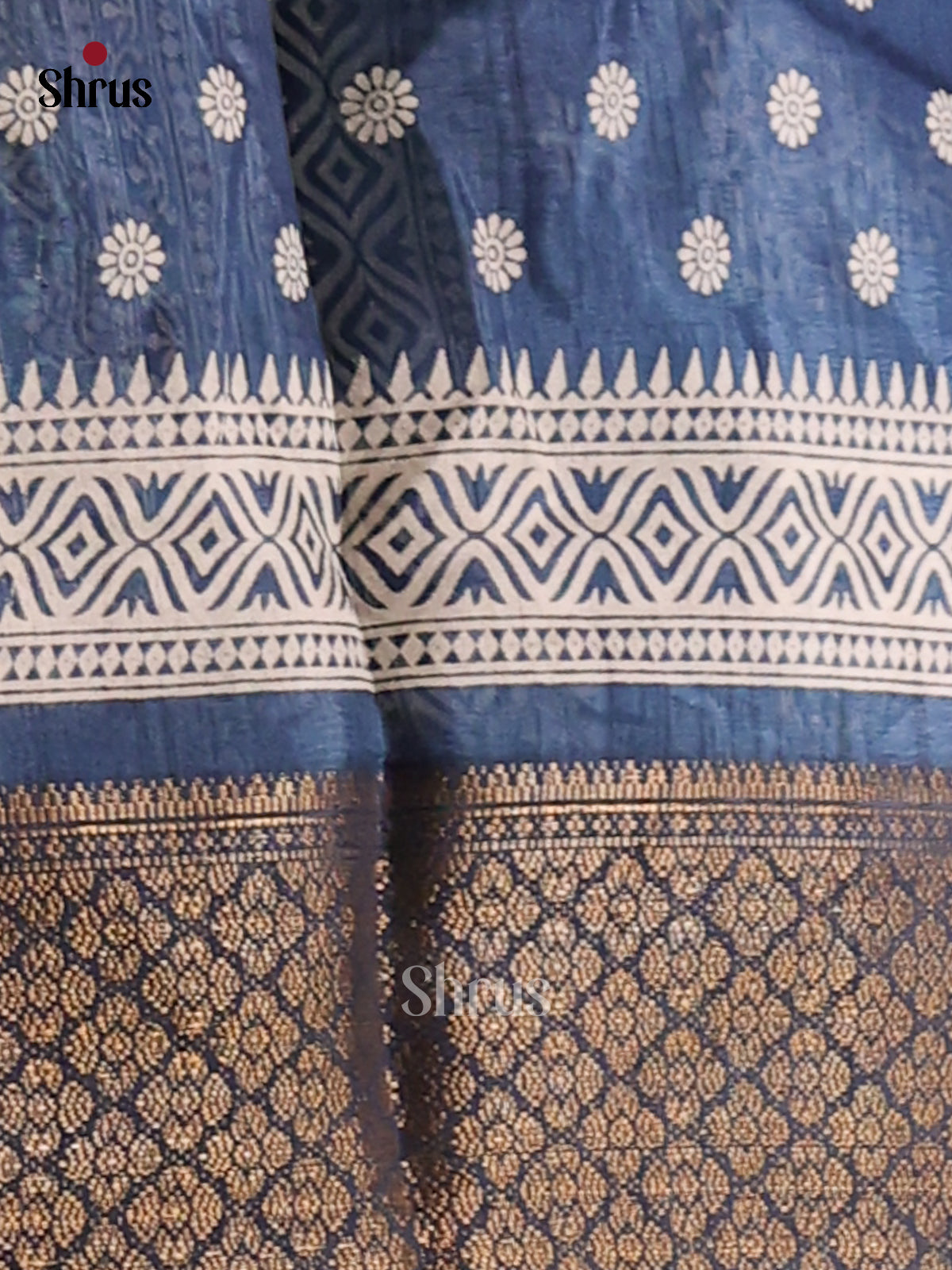 Blue- Semi Crepe Saree - Shop on Shrus.com