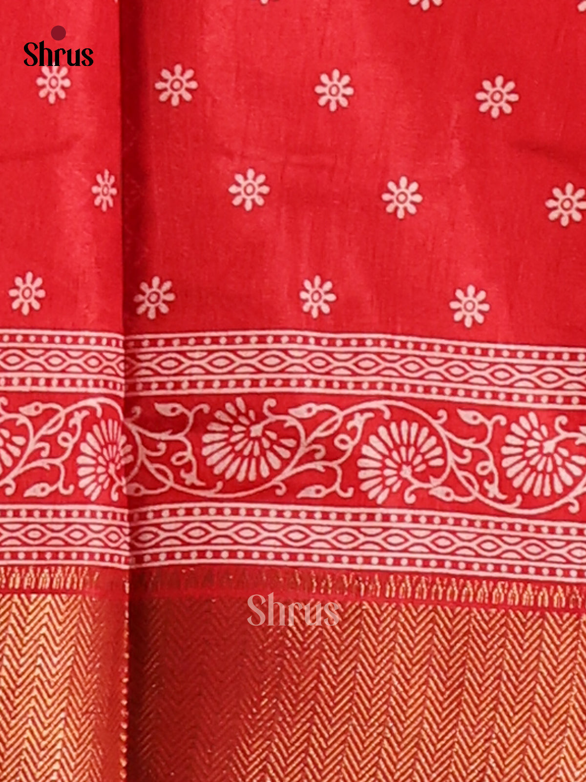 Red - Semi Crepe Saree - Shop on Shrus.com