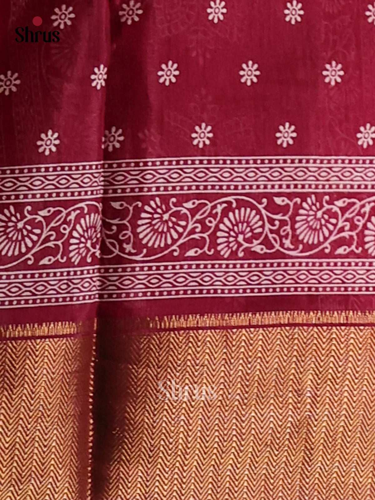 Maroon - Semi Crepe Saree - Shop on Shrus.com