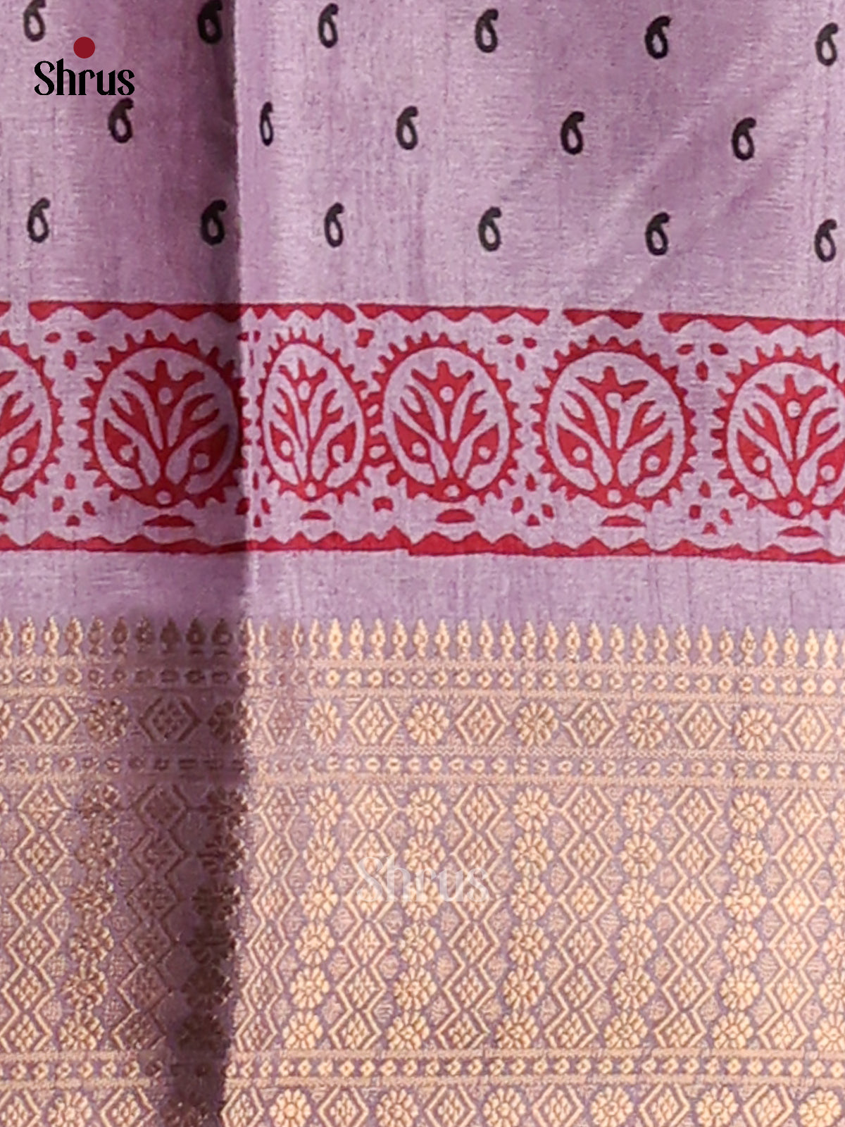 Lavender - Semi Crepe Saree - Shop on Shrus.com