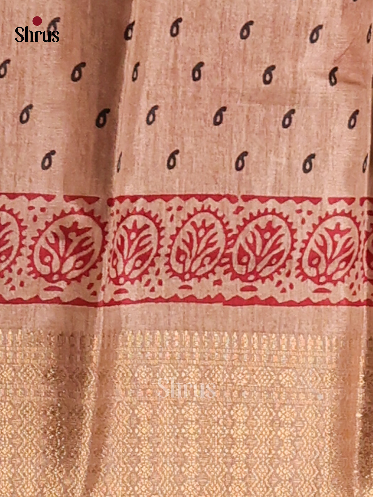 Brown - Semi Crepe Saree - Shop on Shrus.com