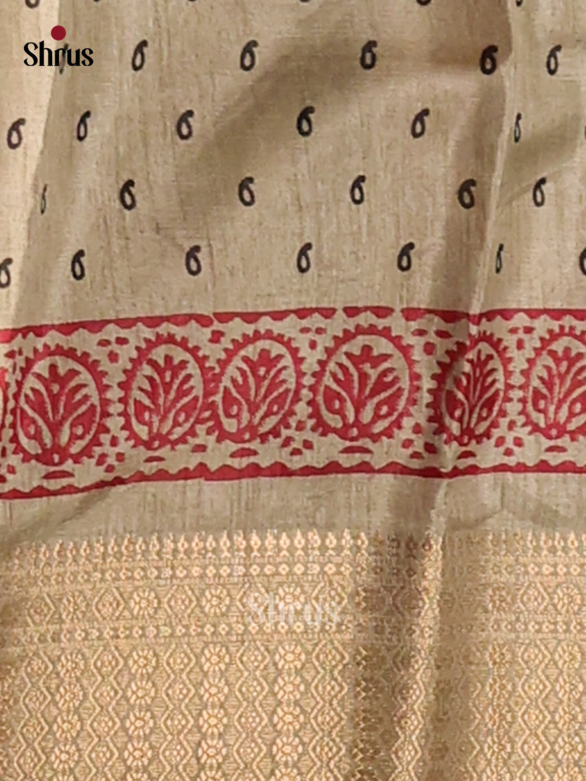 Grey - Semi Crepe Saree - Shop on Shrus.com